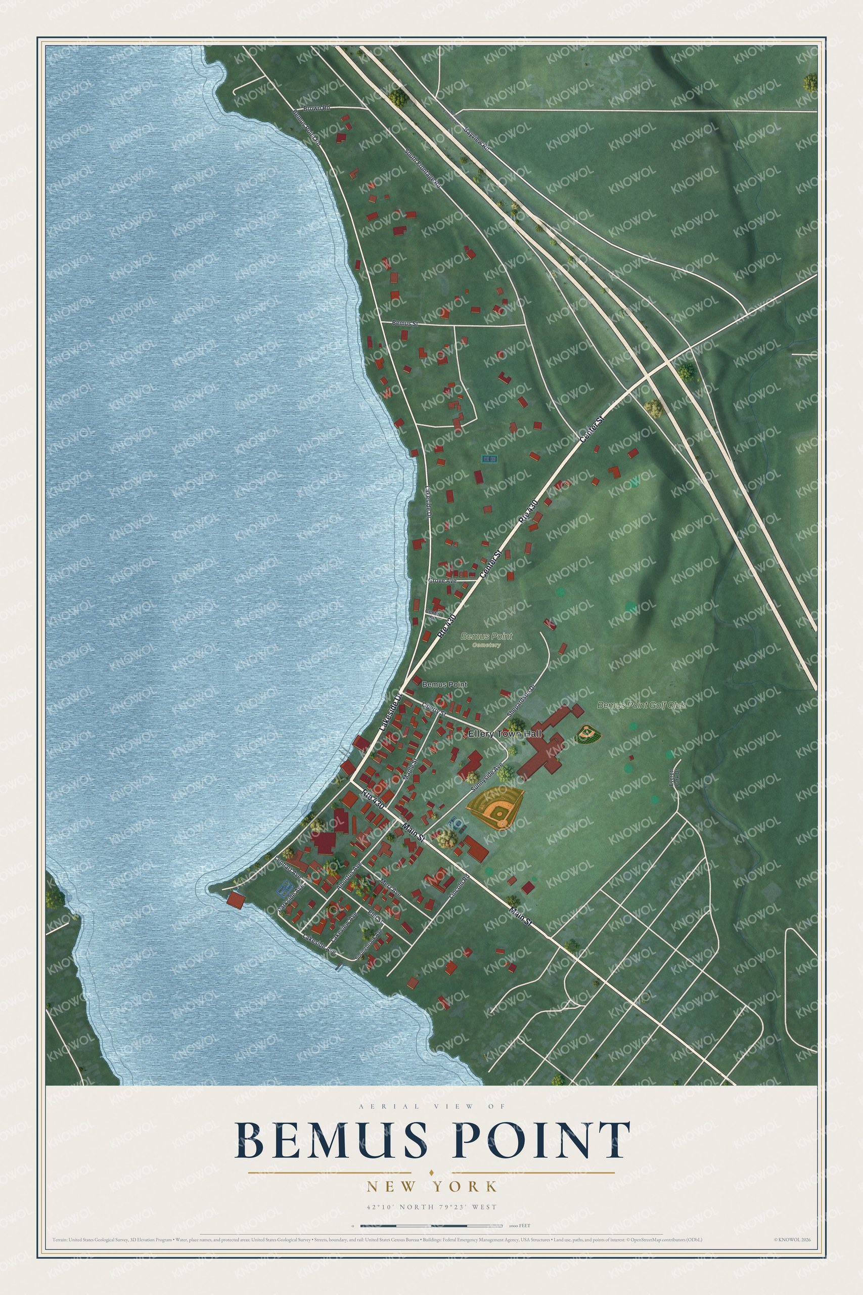 Watermarked full-map preview of Bemus Point, New York