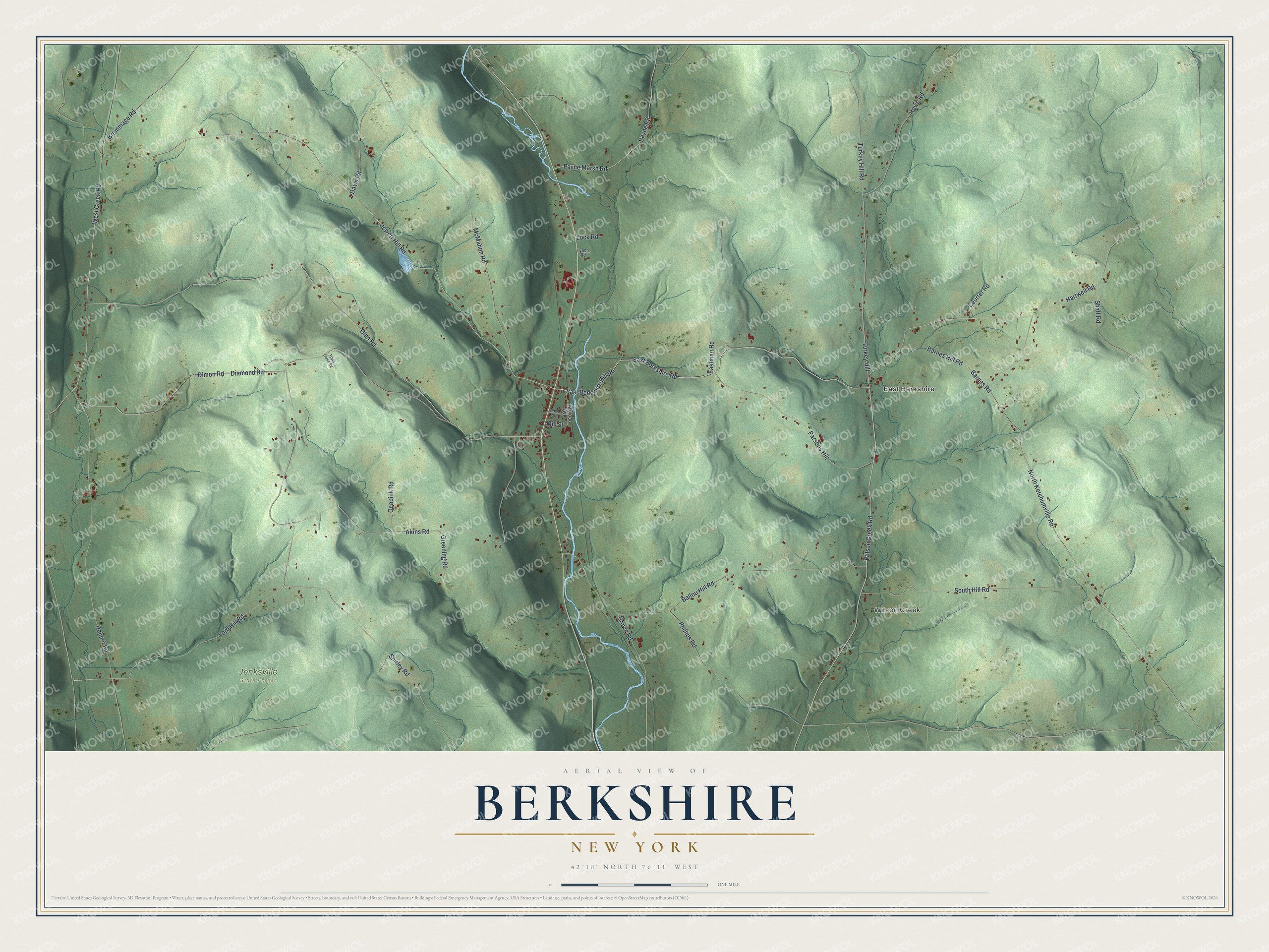 Watermarked full-map preview of Berkshire, New York