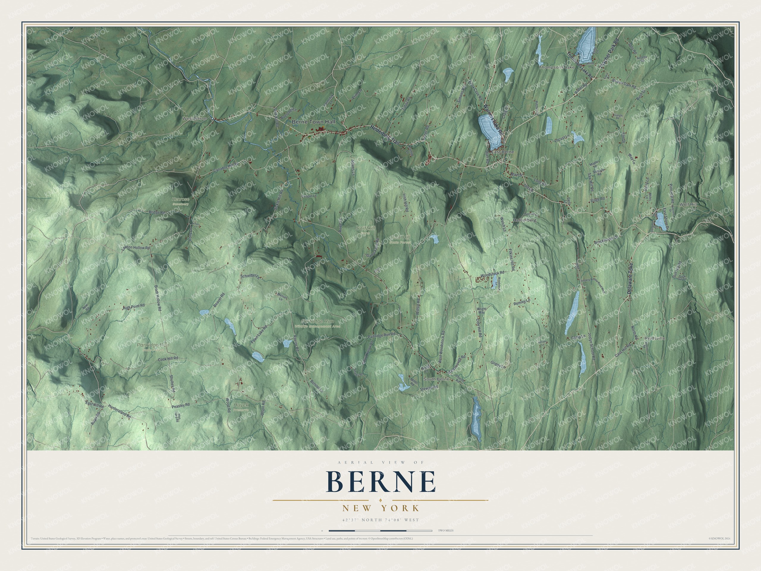 Watermarked full-map preview of Berne, New York
