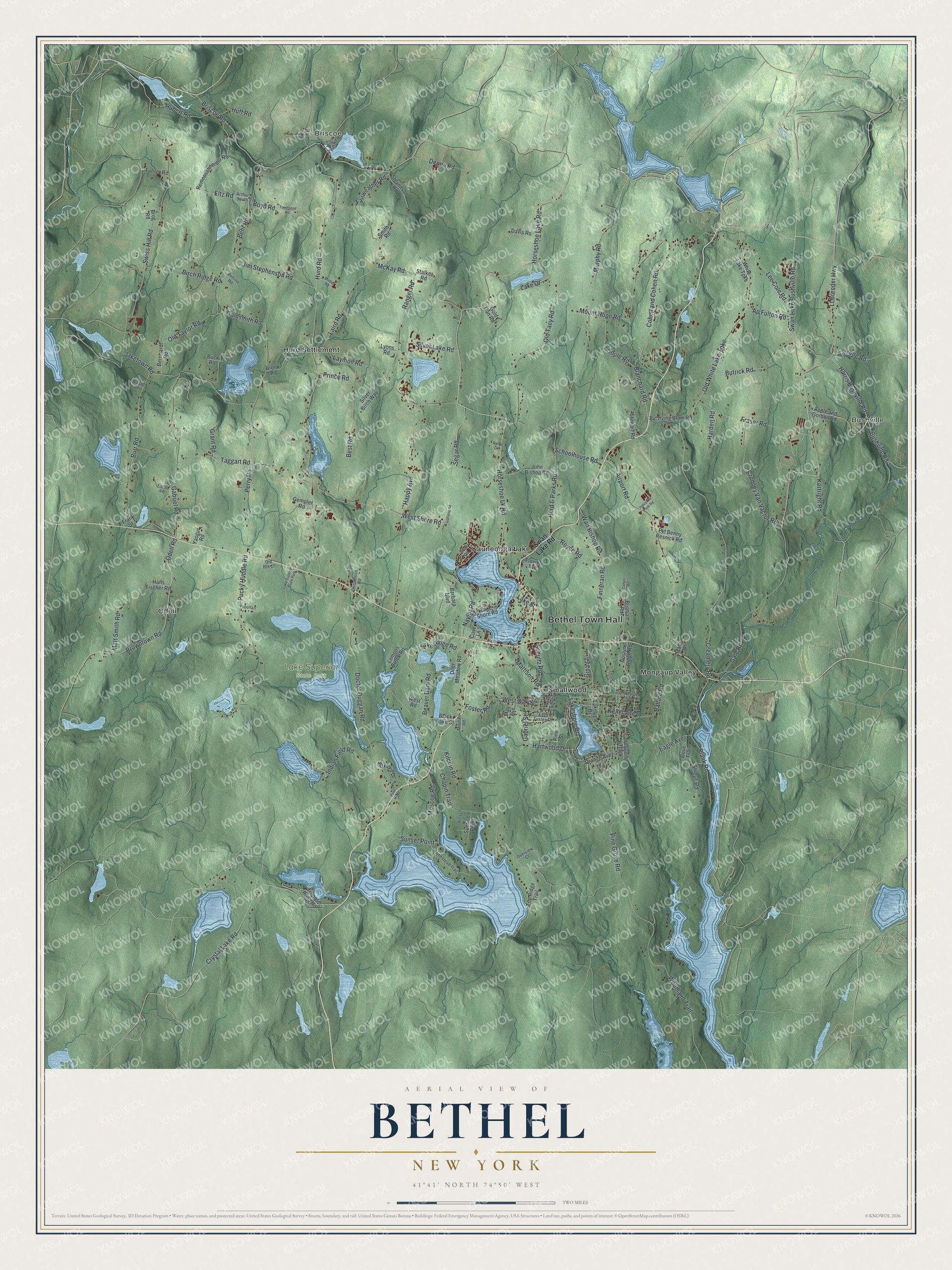 Watermarked full-map preview of Bethel, New York