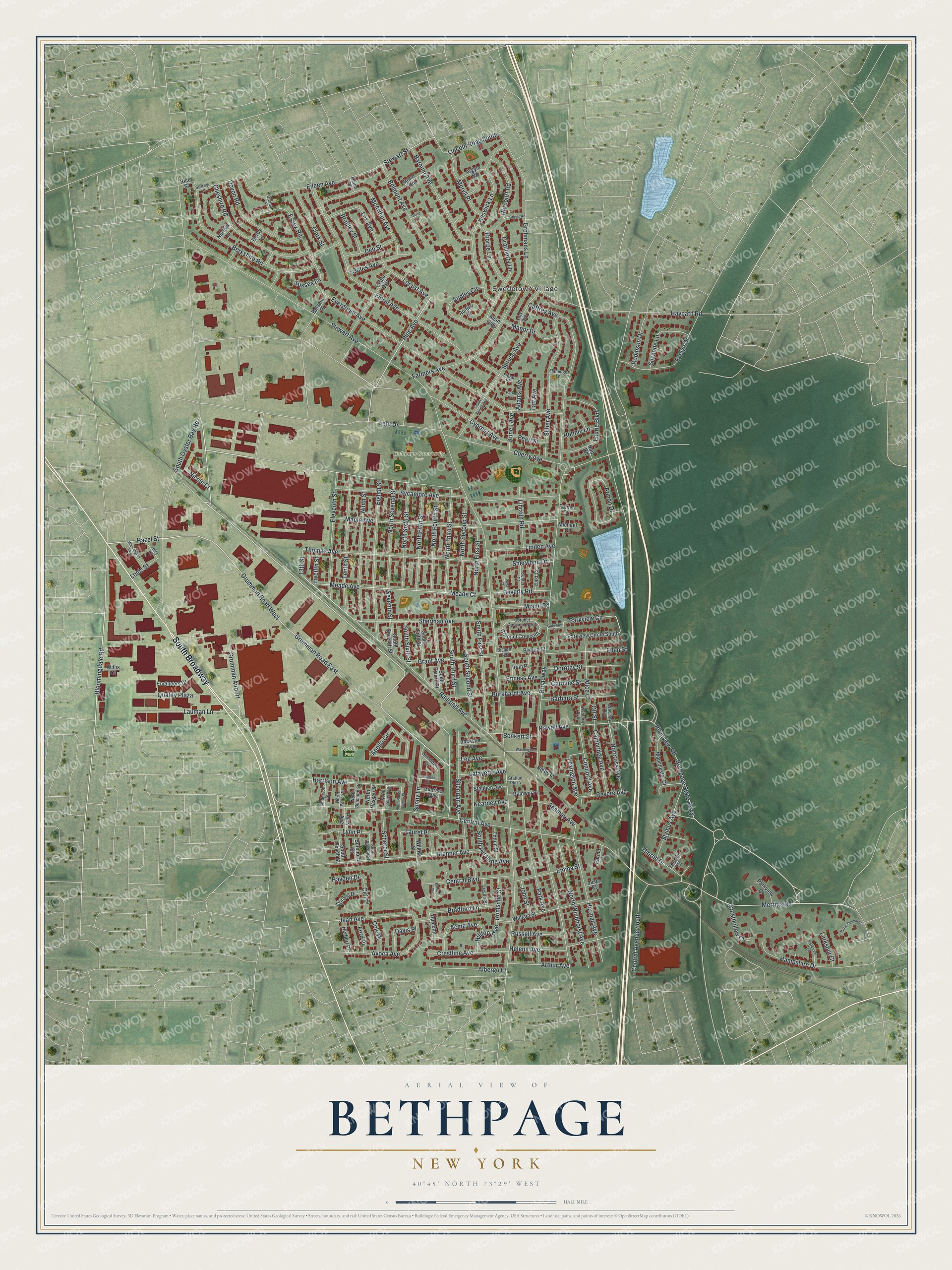 Watermarked full-map preview of Bethpage, New York