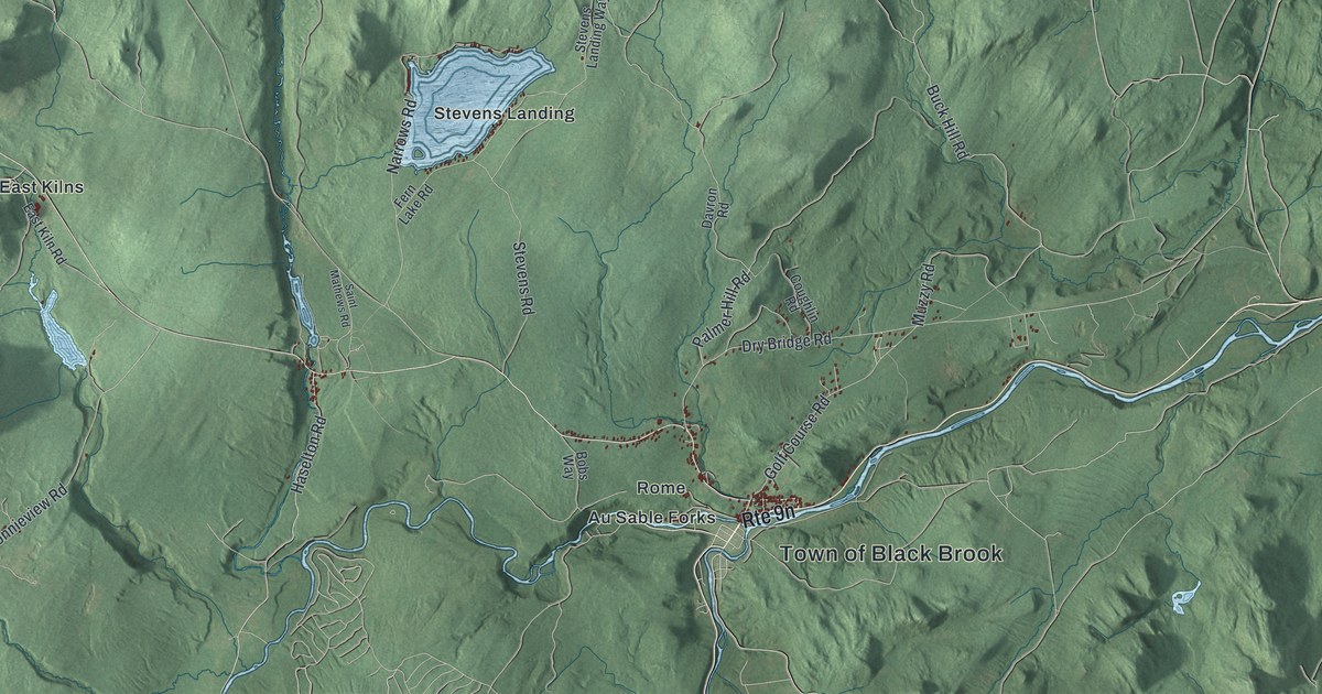 Map of Black Brook, New York