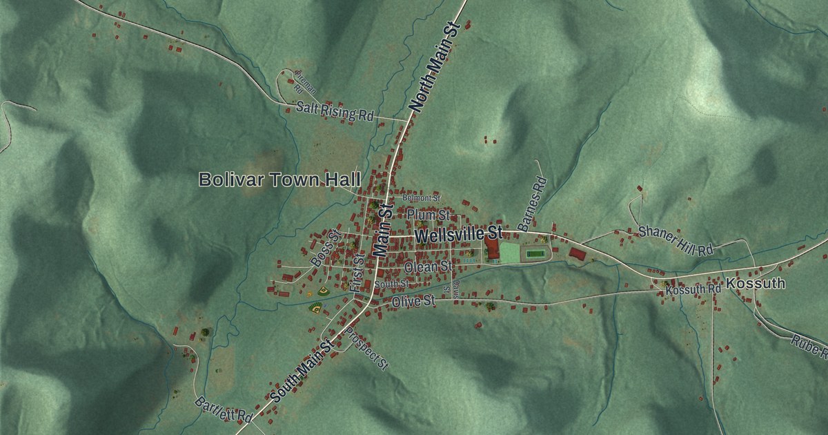 Map of Bolivar, New York