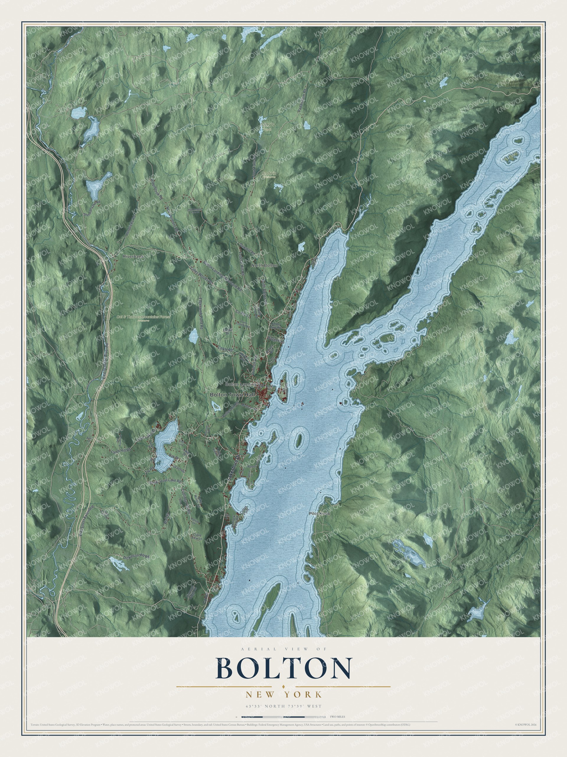 Watermarked full-map preview of Bolton, New York