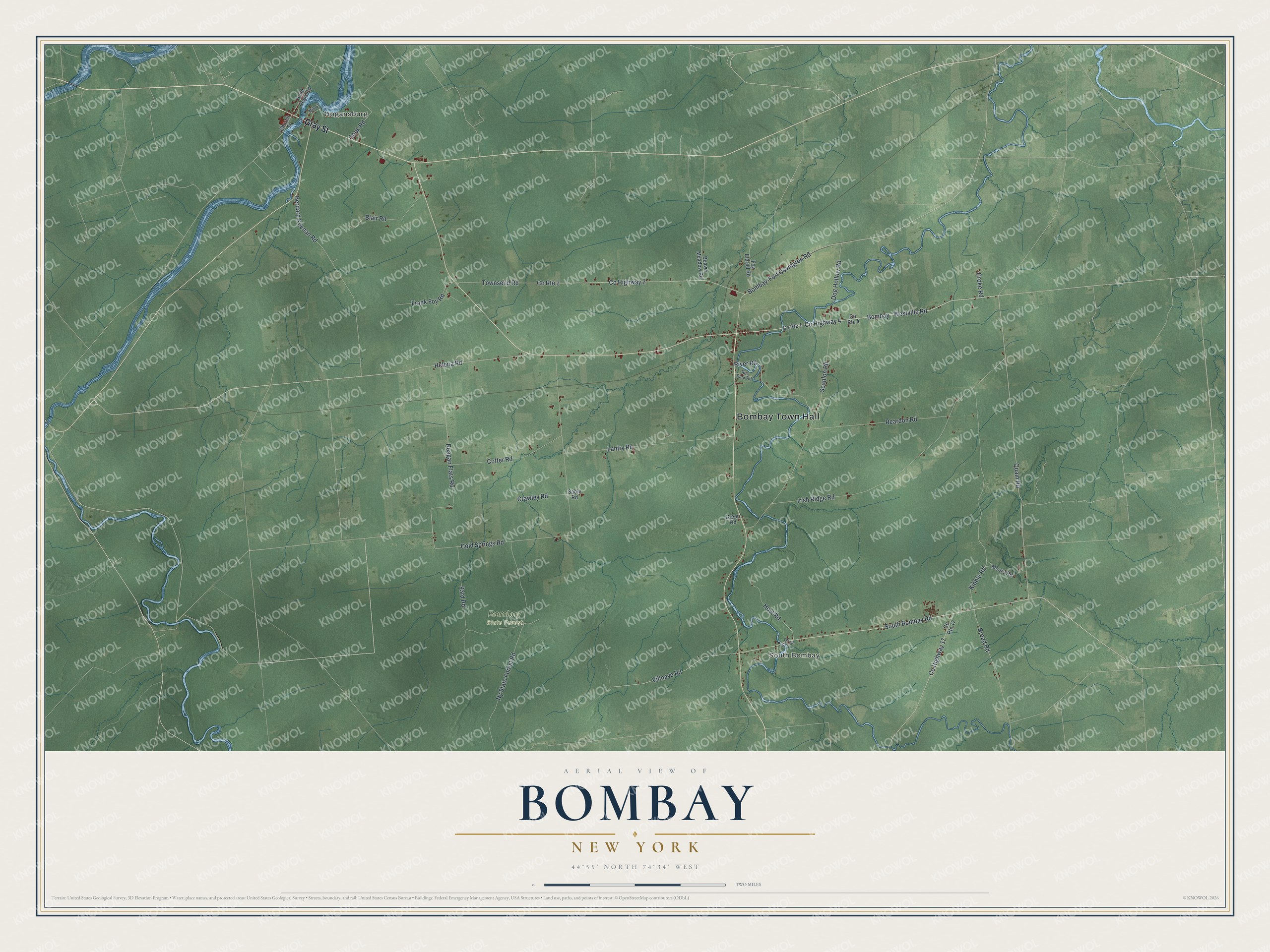 Watermarked full-map preview of Bombay, New York