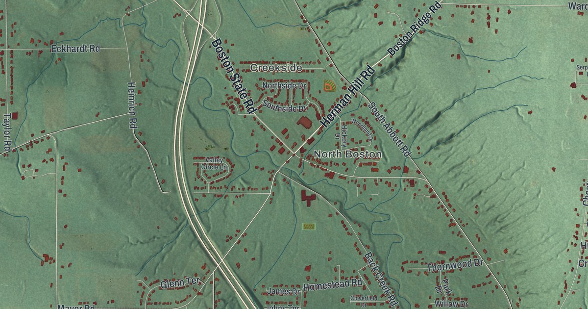 Map of Boston, New York