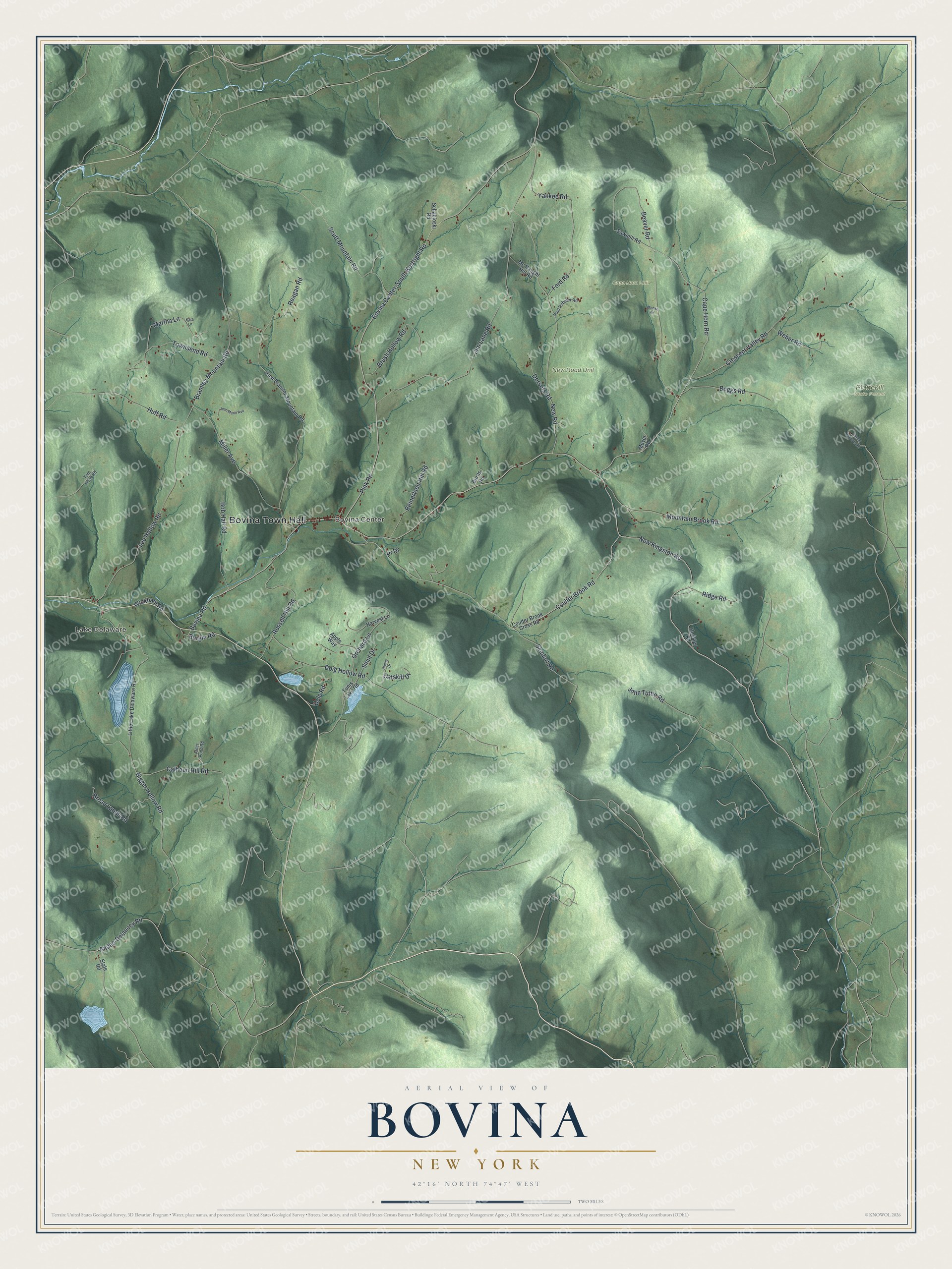 Watermarked full-map preview of Bovina, New York