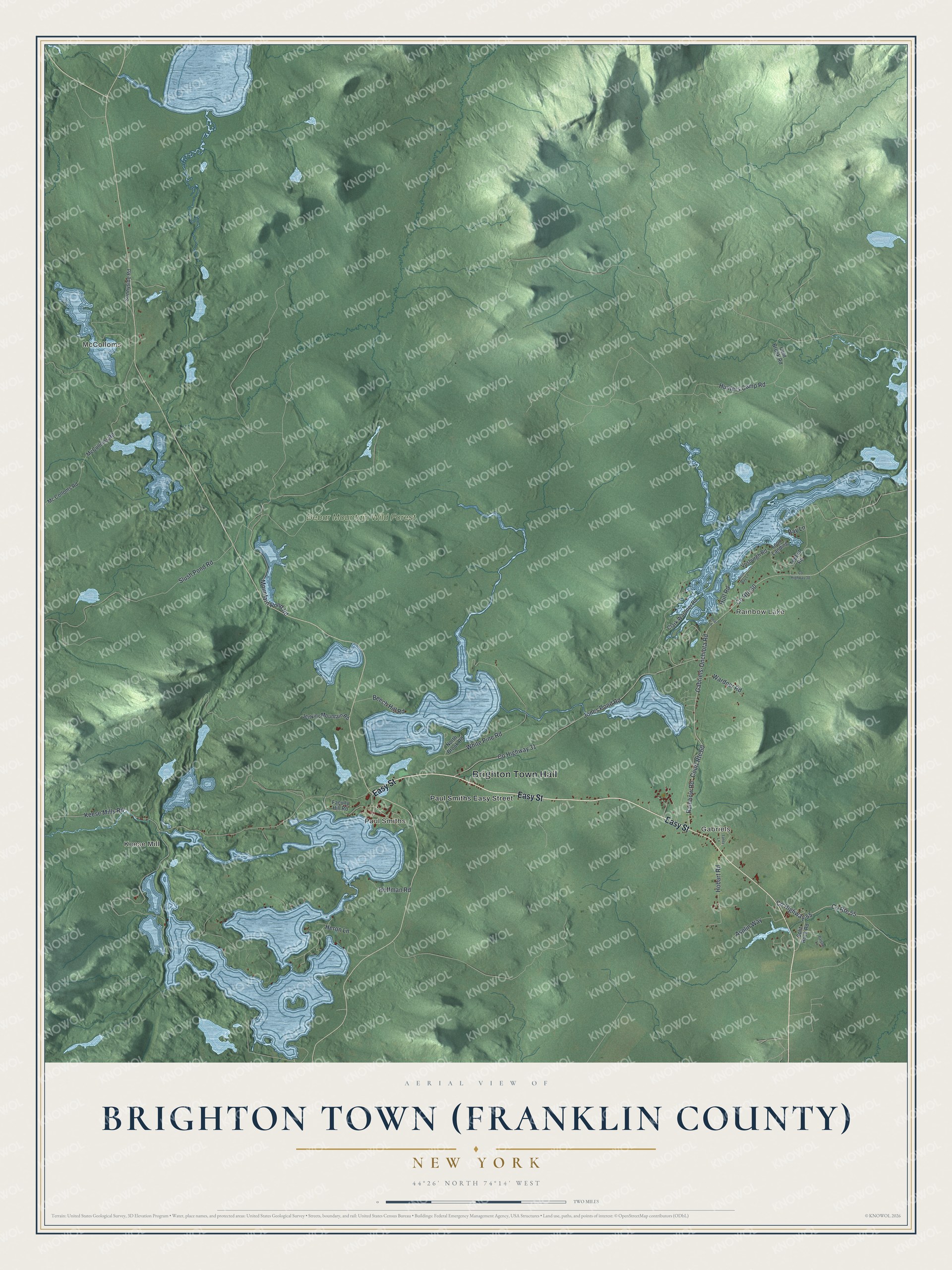Watermarked full-map preview of Brighton Town (Franklin County), New York