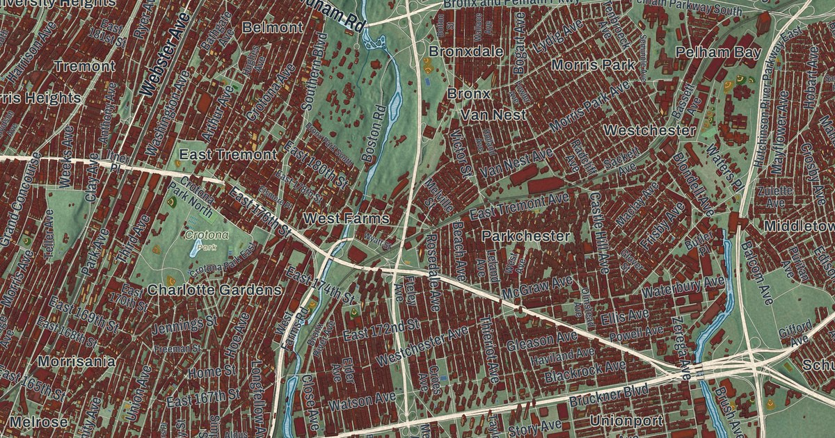 Map of Bronx, New York