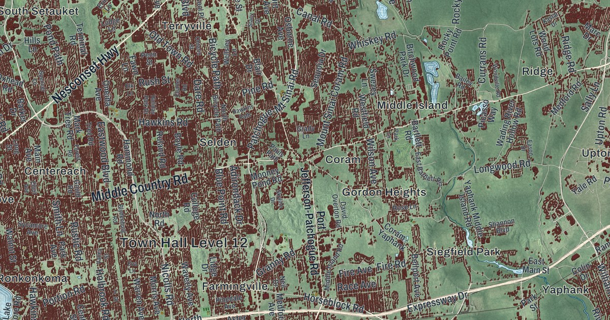 Map of Brookhaven, New York