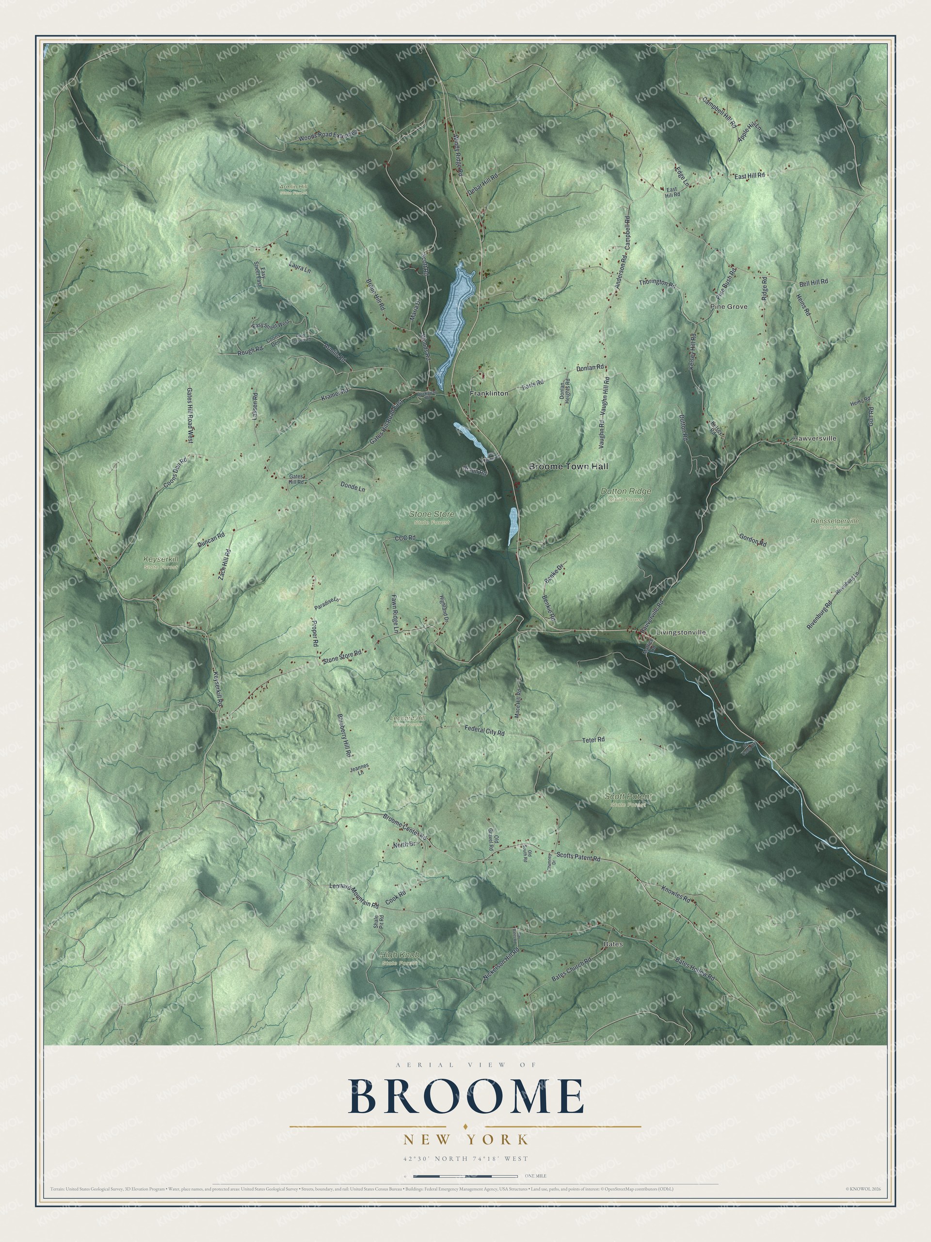 Watermarked full-map preview of Broome, New York