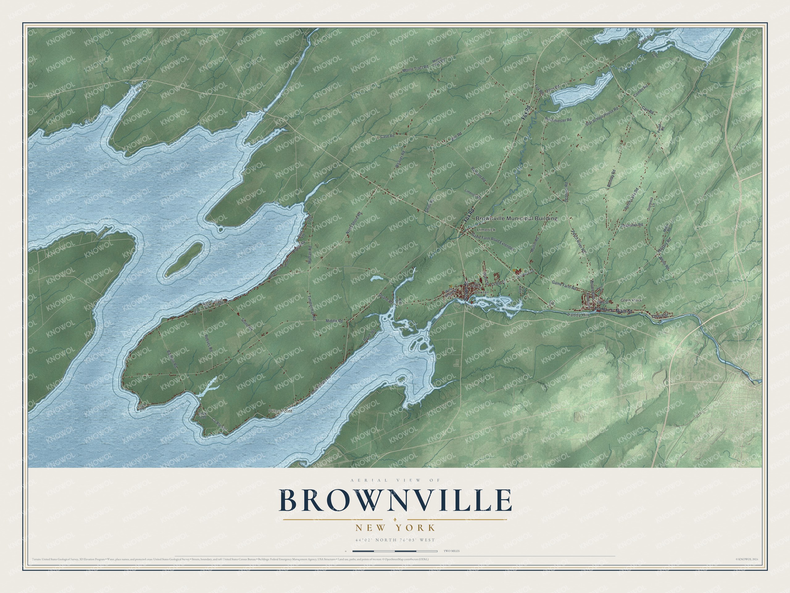 Watermarked full-map preview of Brownville, New York
