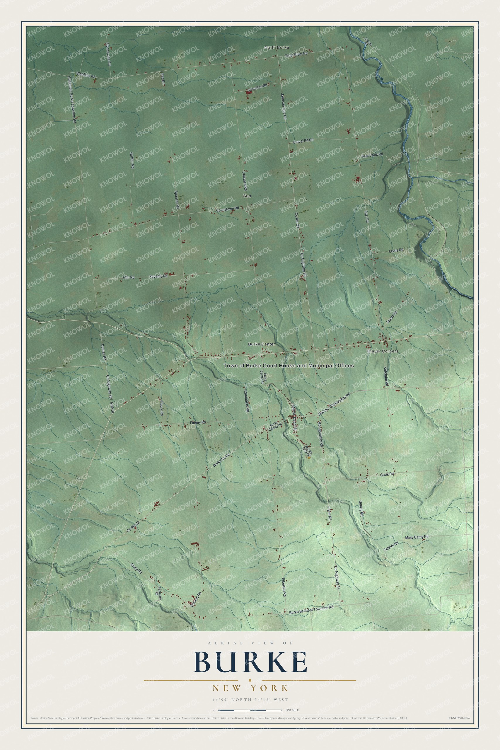 Watermarked full-map preview of Burke, New York