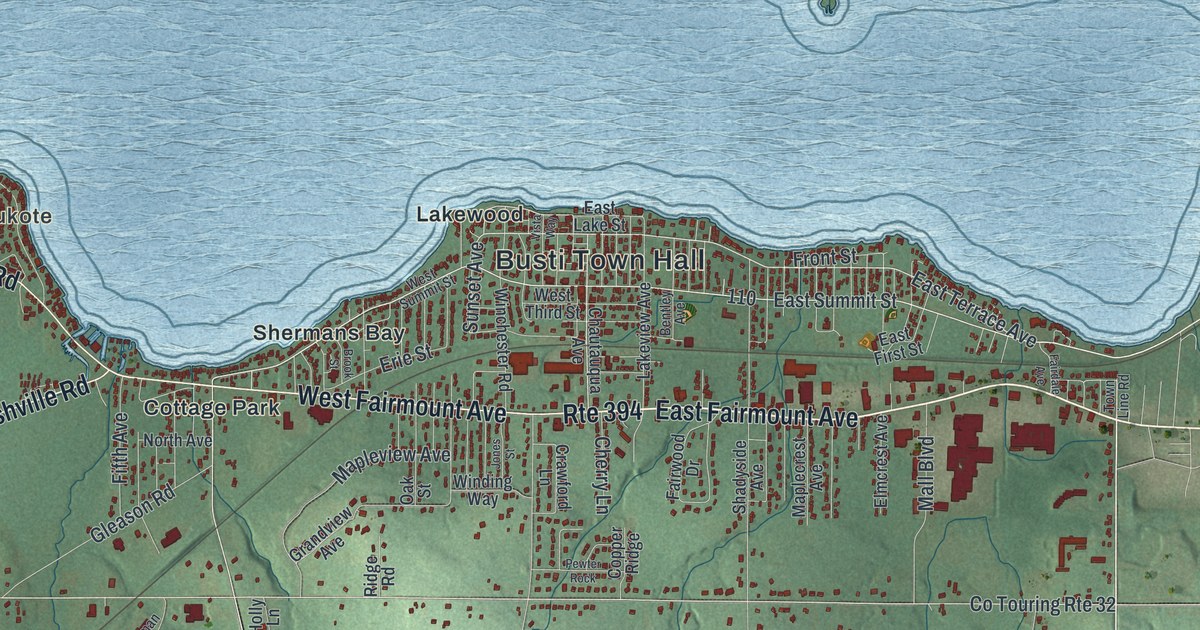 Map of Busti, New York