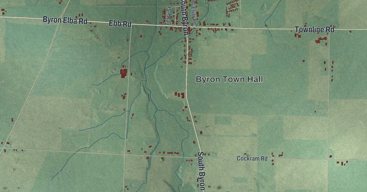Map of Byron, New York
