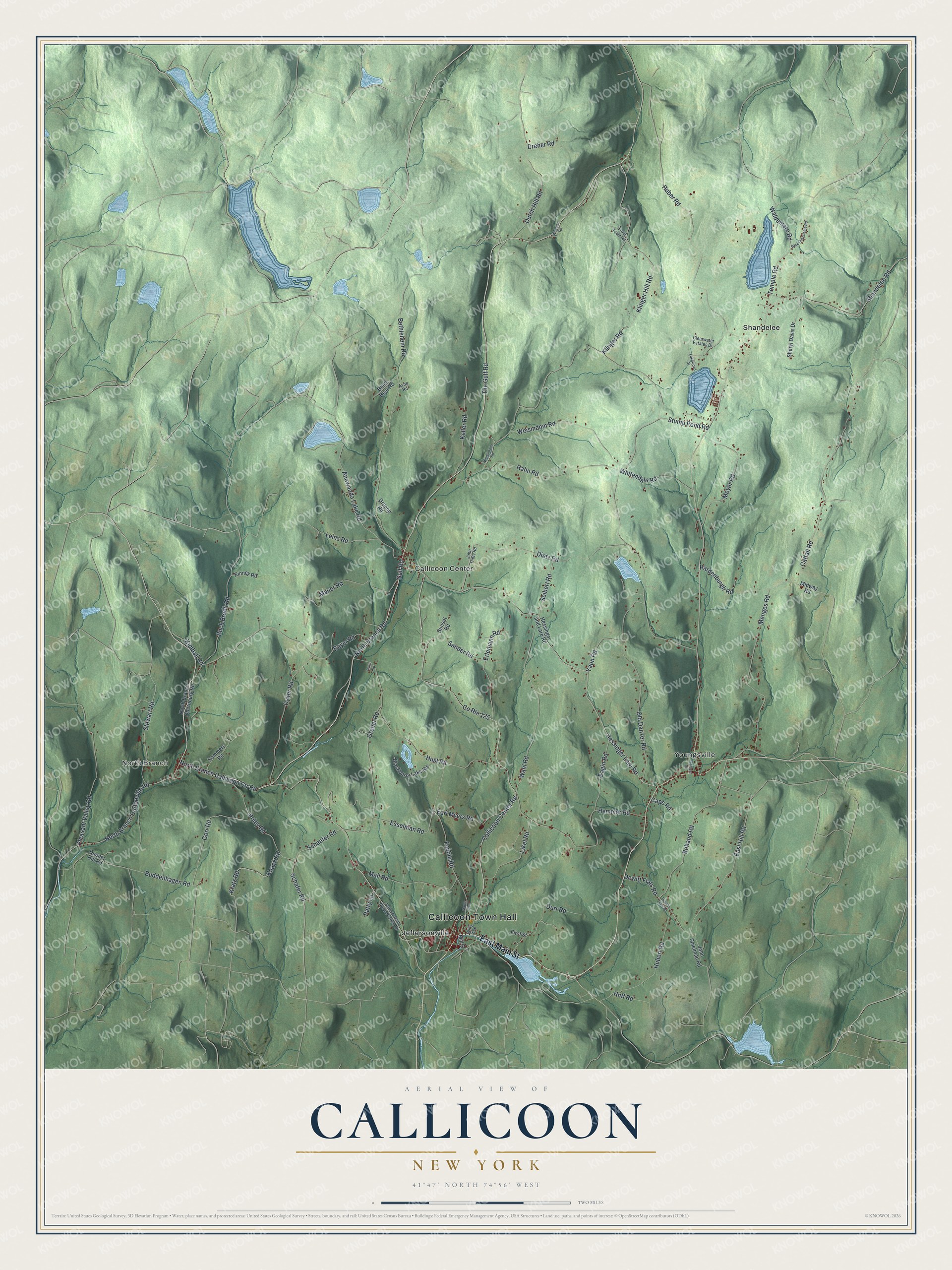 Watermarked full-map preview of Callicoon, New York