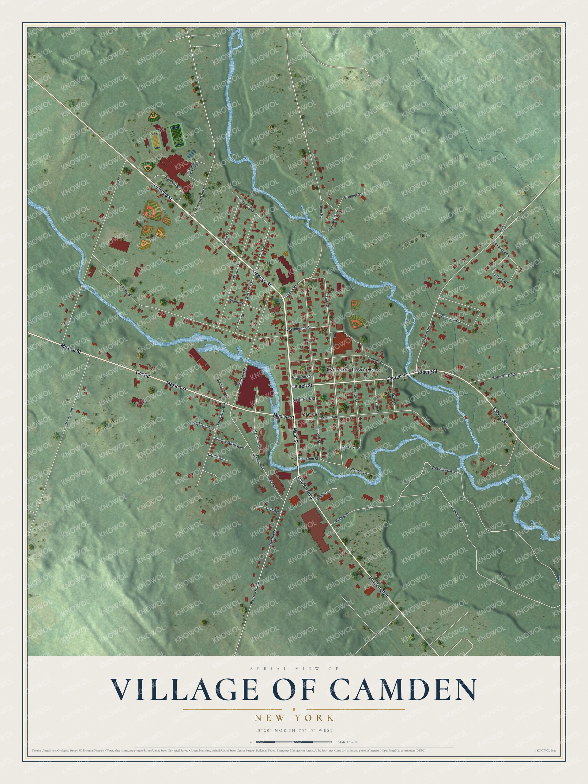 Watermarked full-map preview of Camden, New York