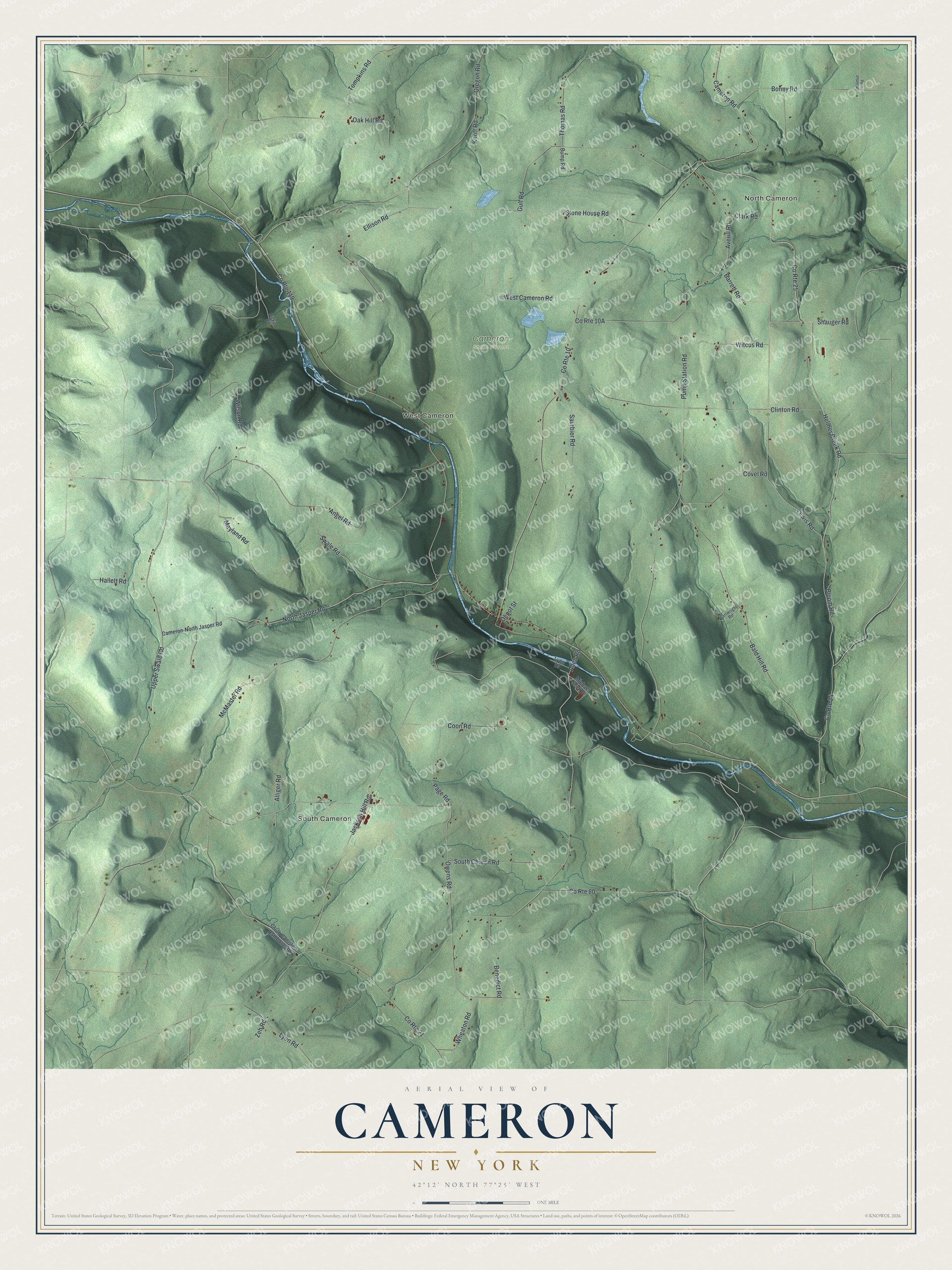 Watermarked full-map preview of Cameron, New York