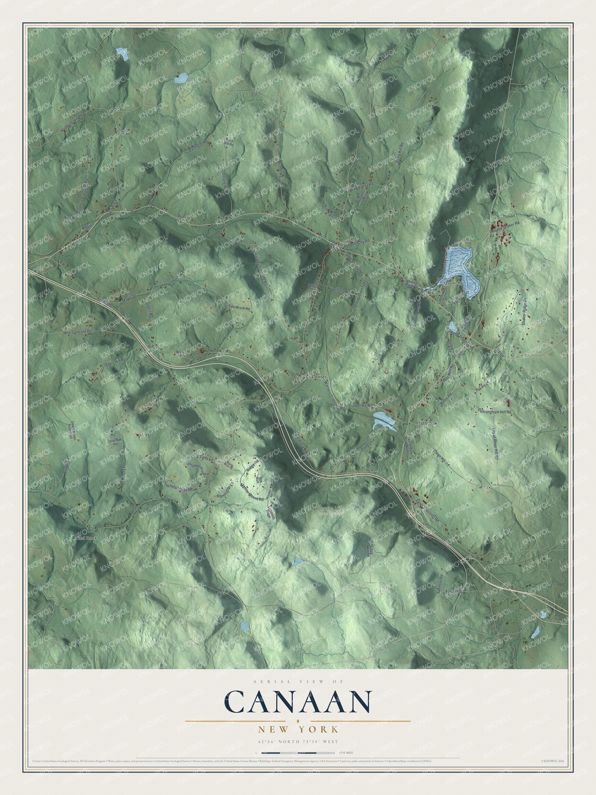 Watermarked full-map preview of Canaan, New York