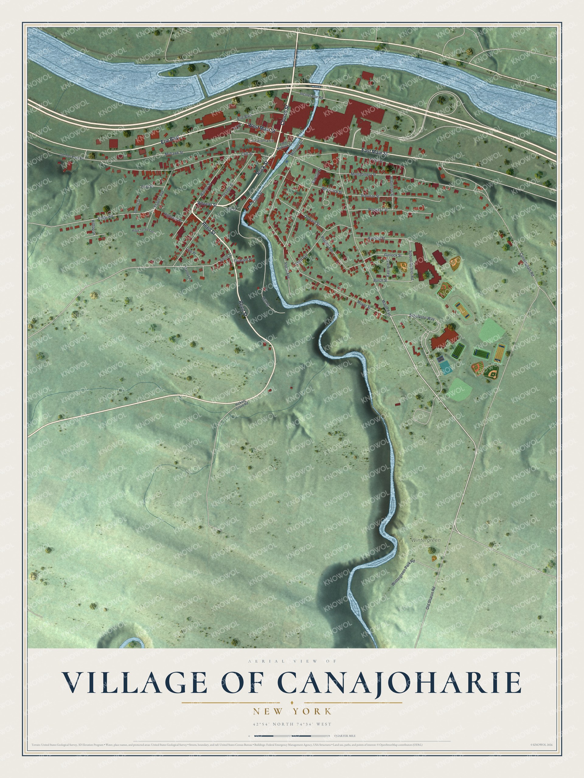 Watermarked full-map preview of Canajoharie, New York