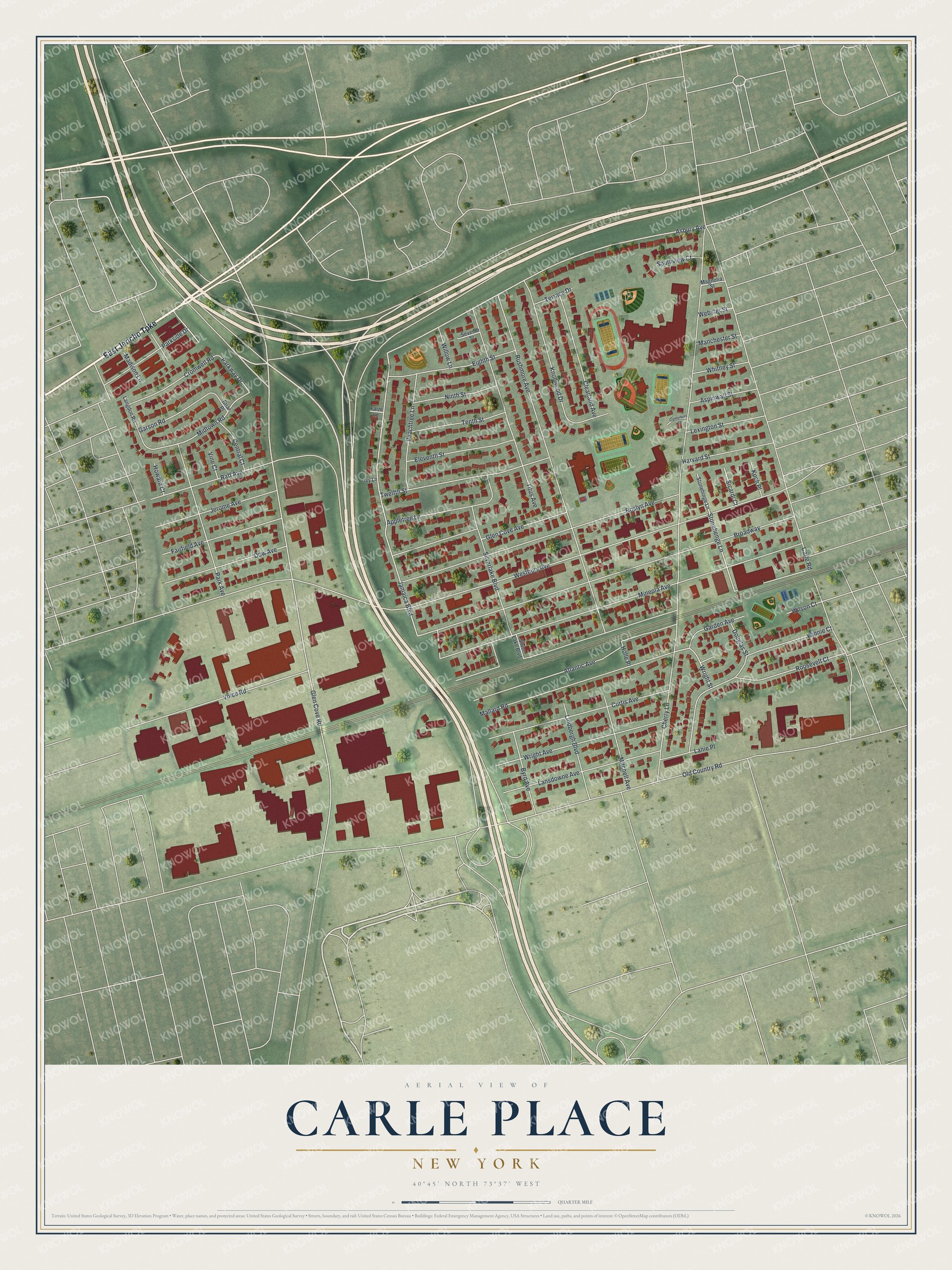 Watermarked full-map preview of Carle Place, New York