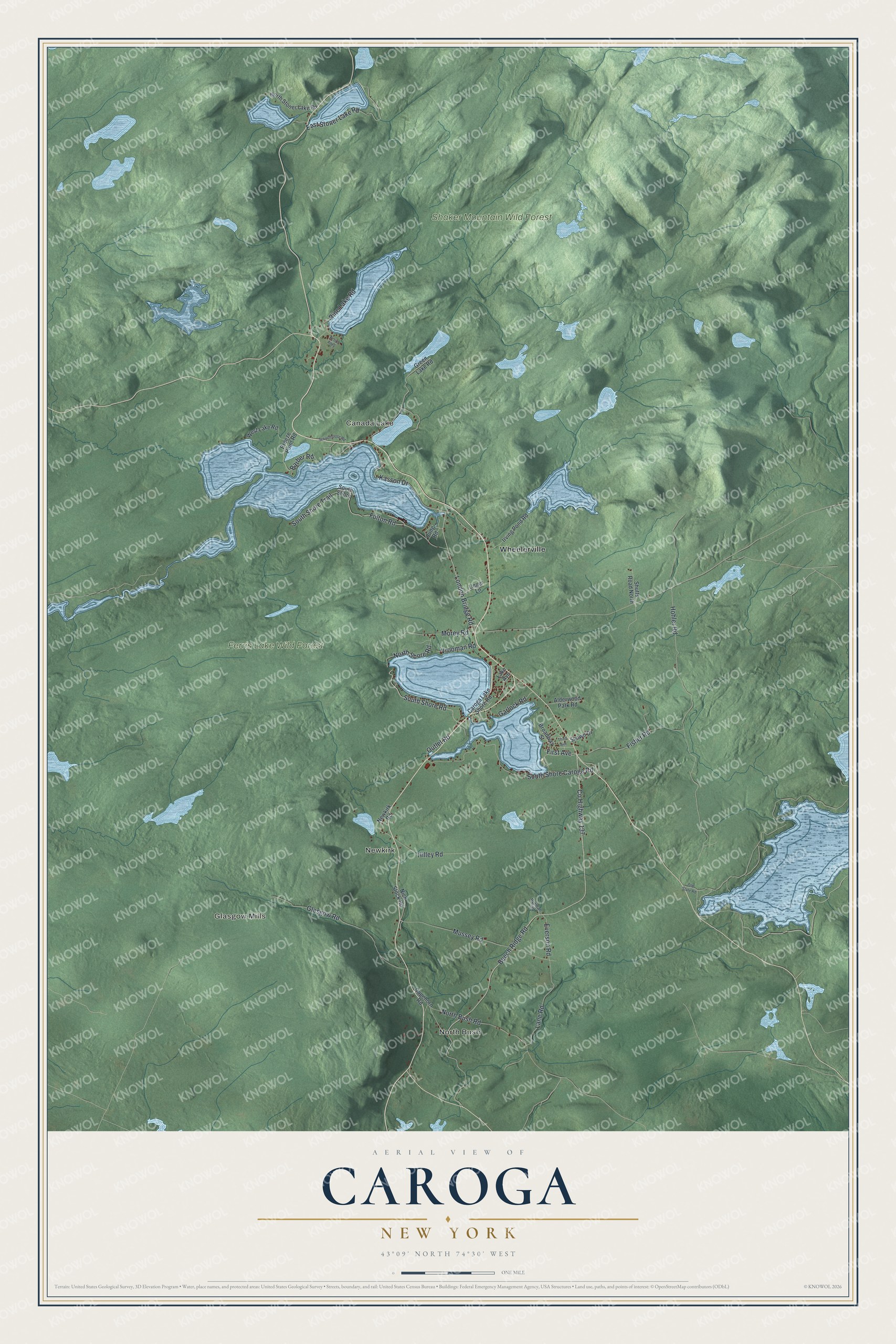 Watermarked full-map preview of Caroga, New York