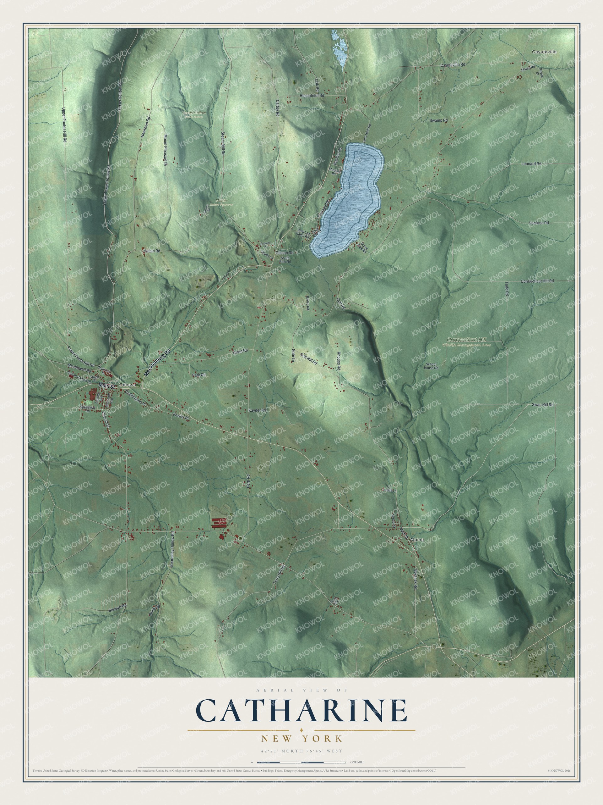 Watermarked full-map preview of Catharine, New York