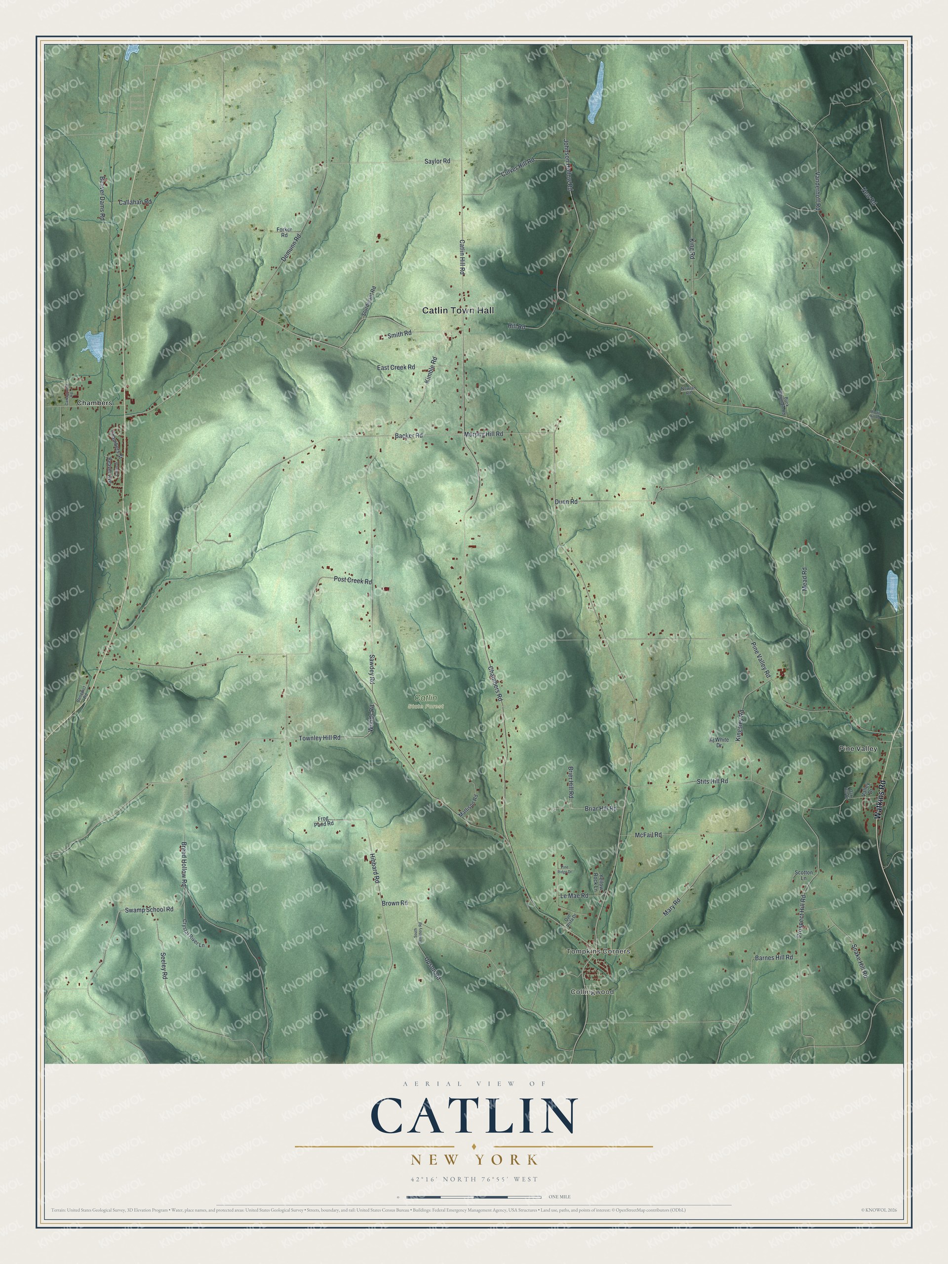 Watermarked full-map preview of Catlin, New York