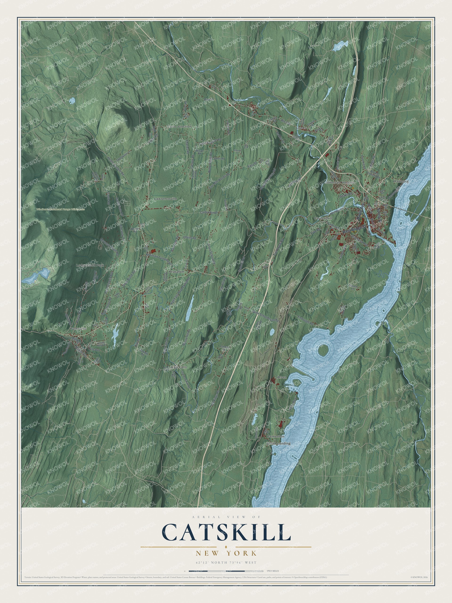 Watermarked full-map preview of Catskill, New York