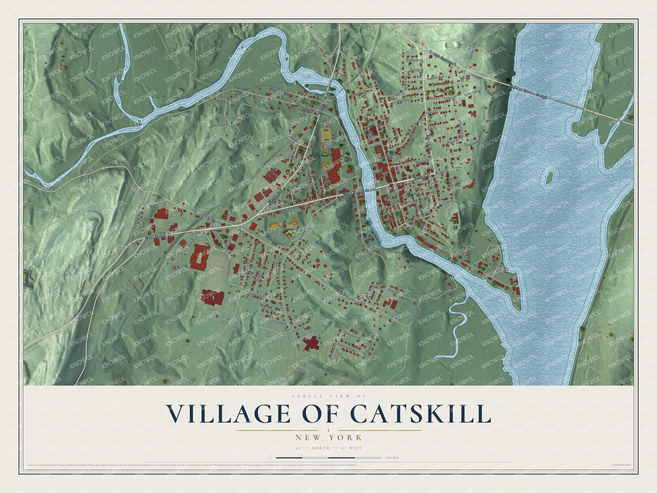 Watermarked full-map preview of Catskill, New York