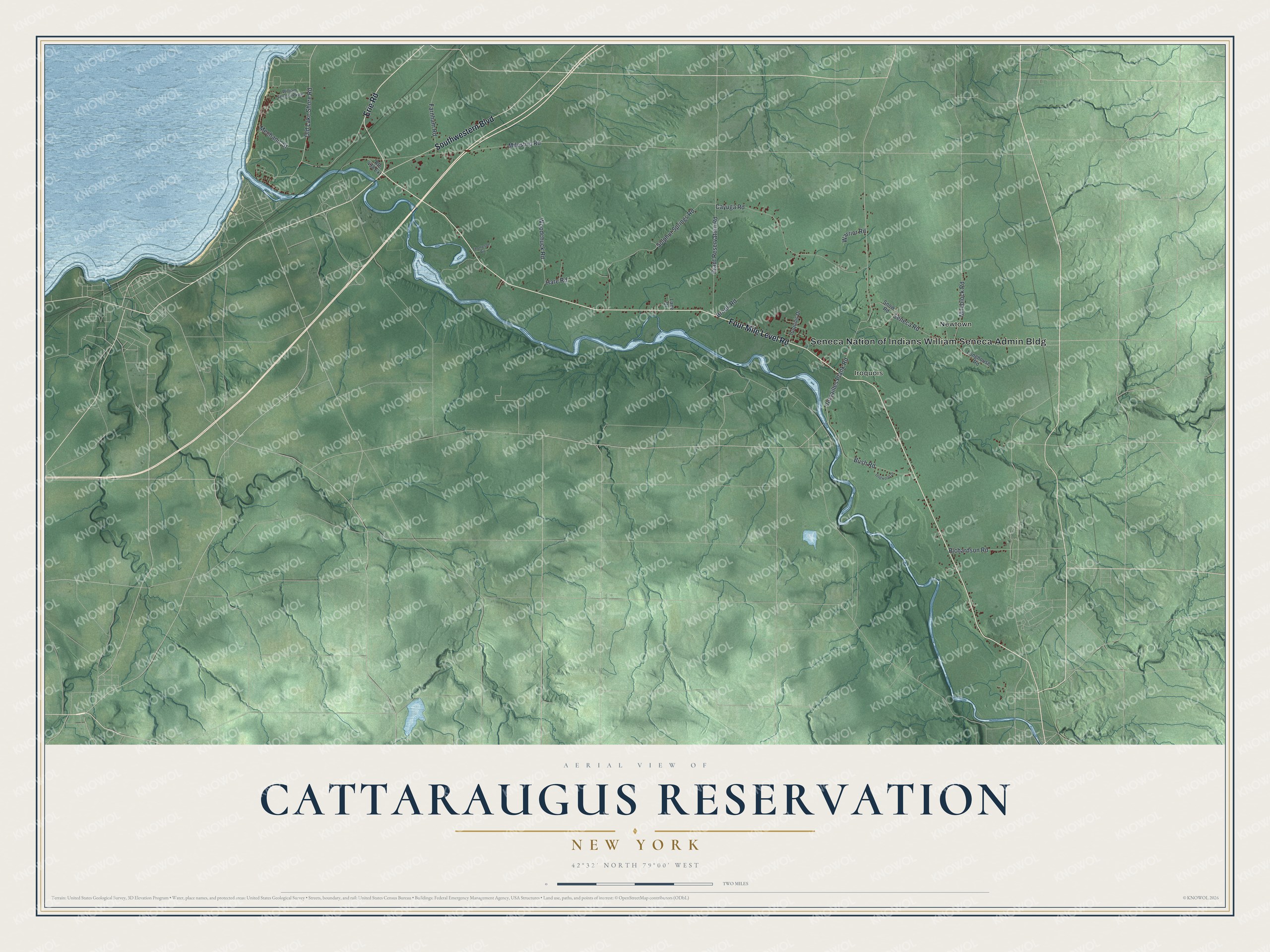Watermarked full-map preview of Cattaraugus Reservation, New York
