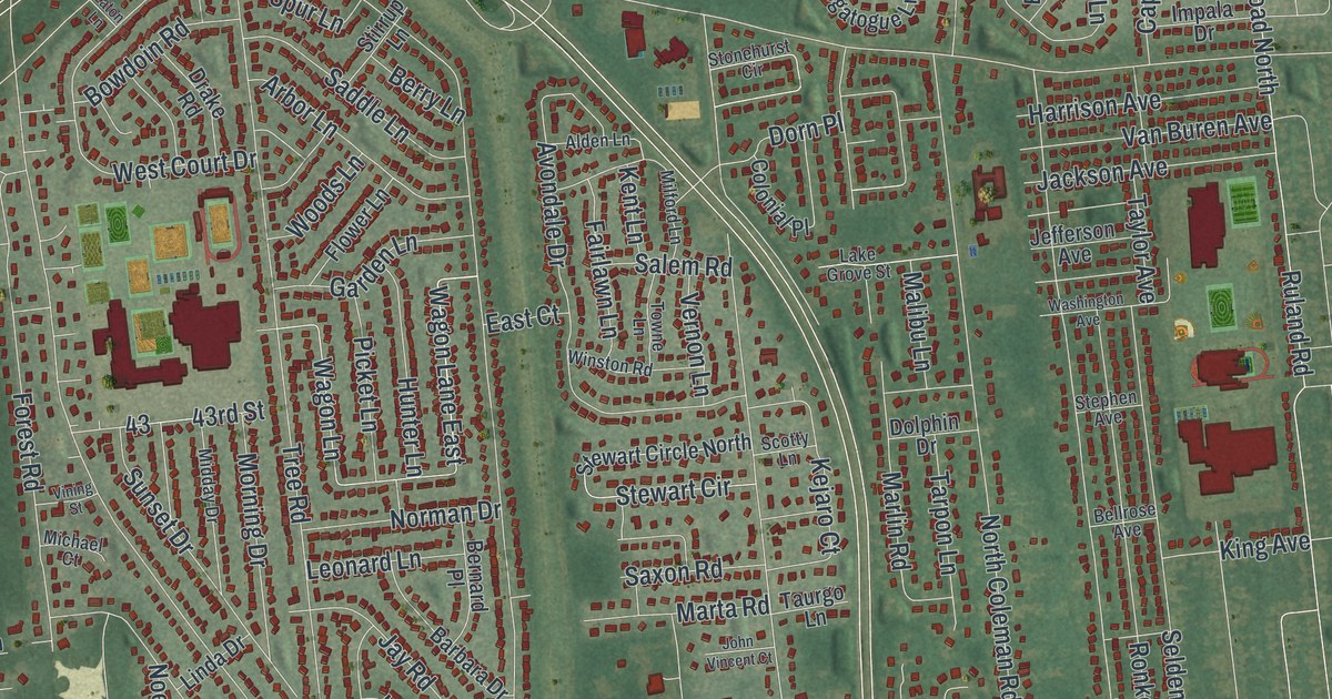 Map of Centereach, New York