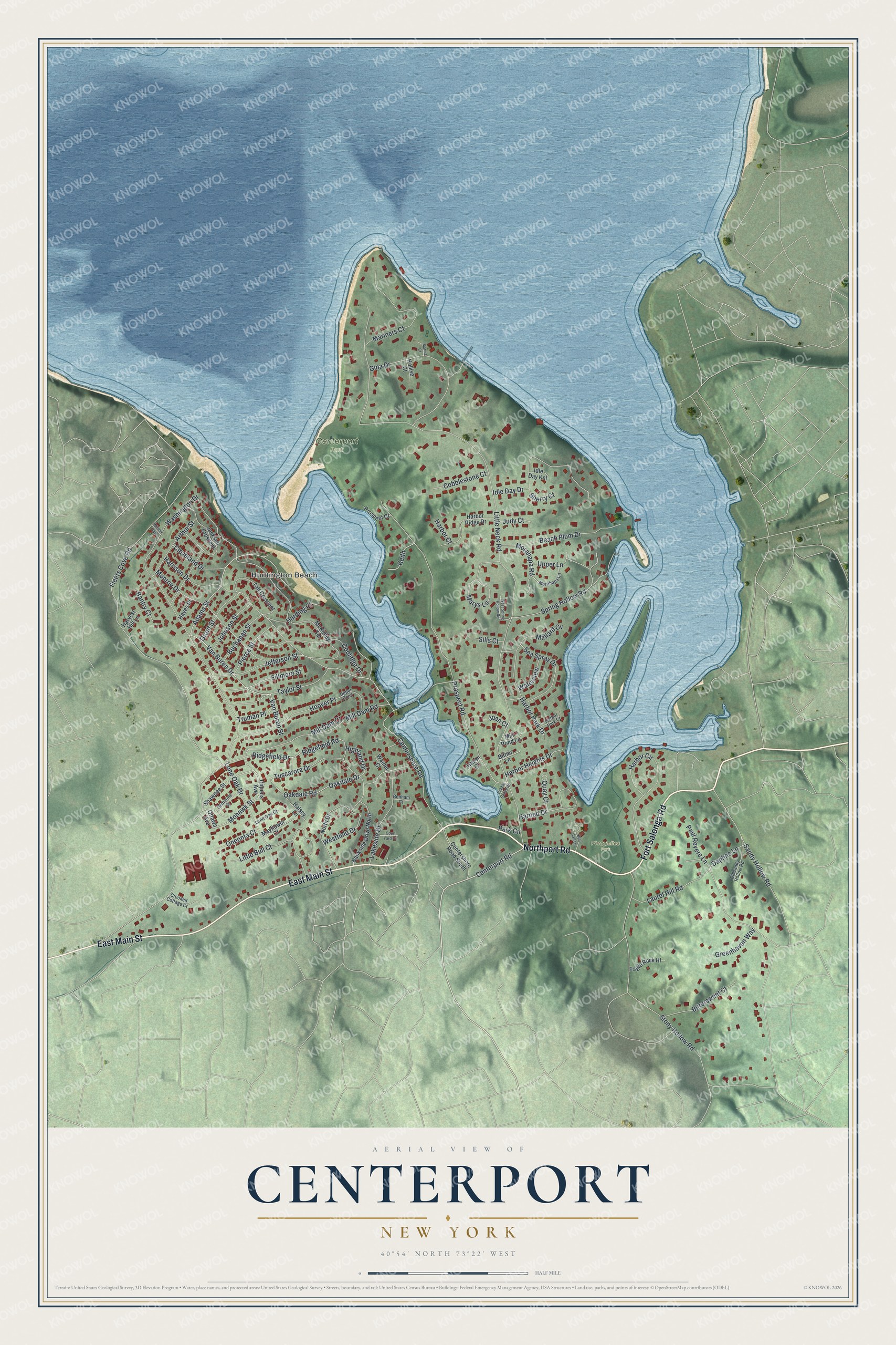 Watermarked full-map preview of Centerport, New York