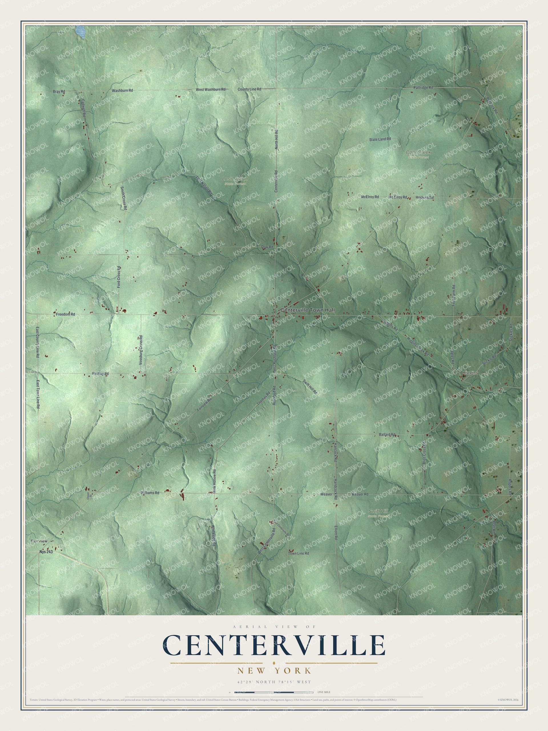Watermarked full-map preview of Centerville, New York