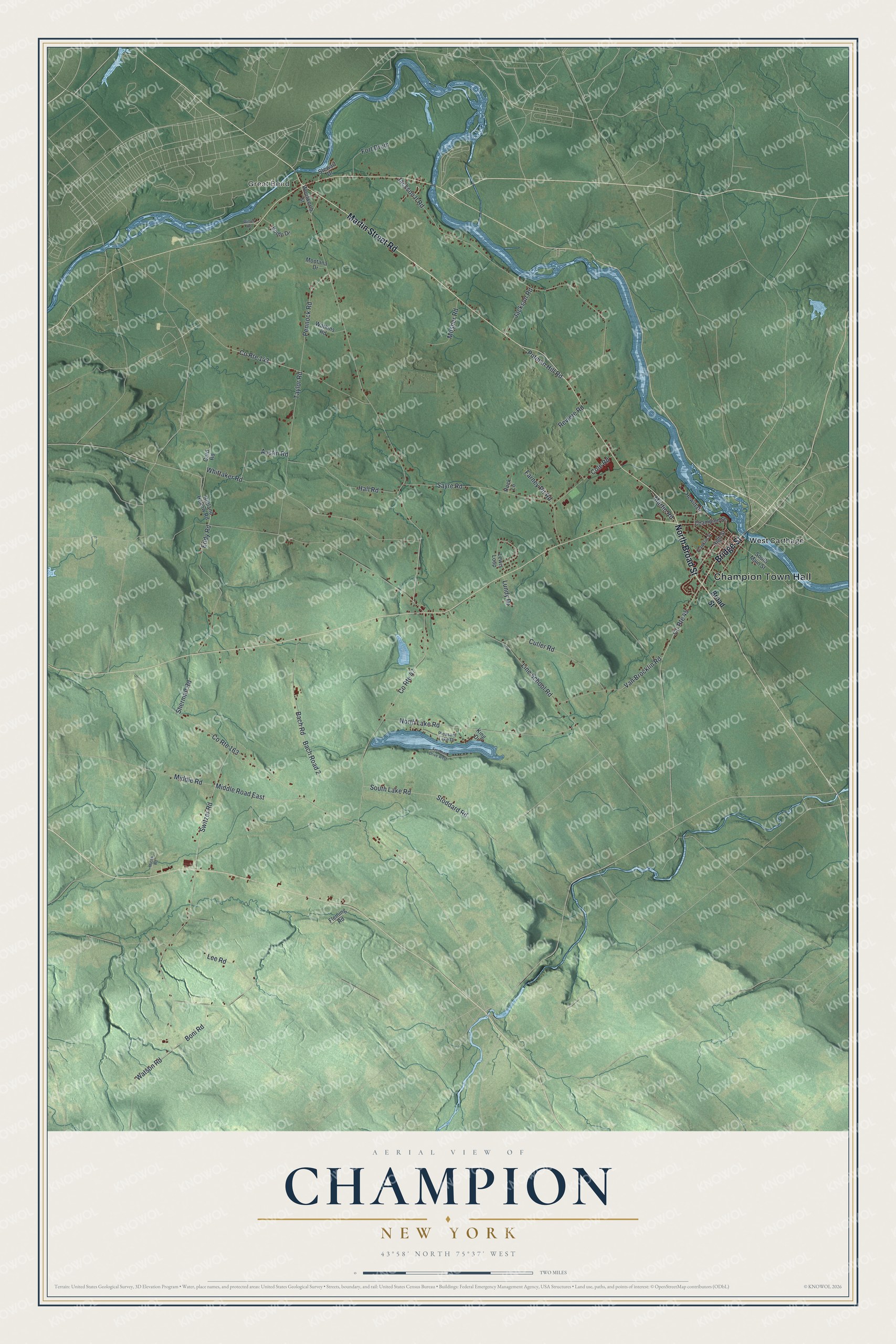 Watermarked full-map preview of Champion, New York
