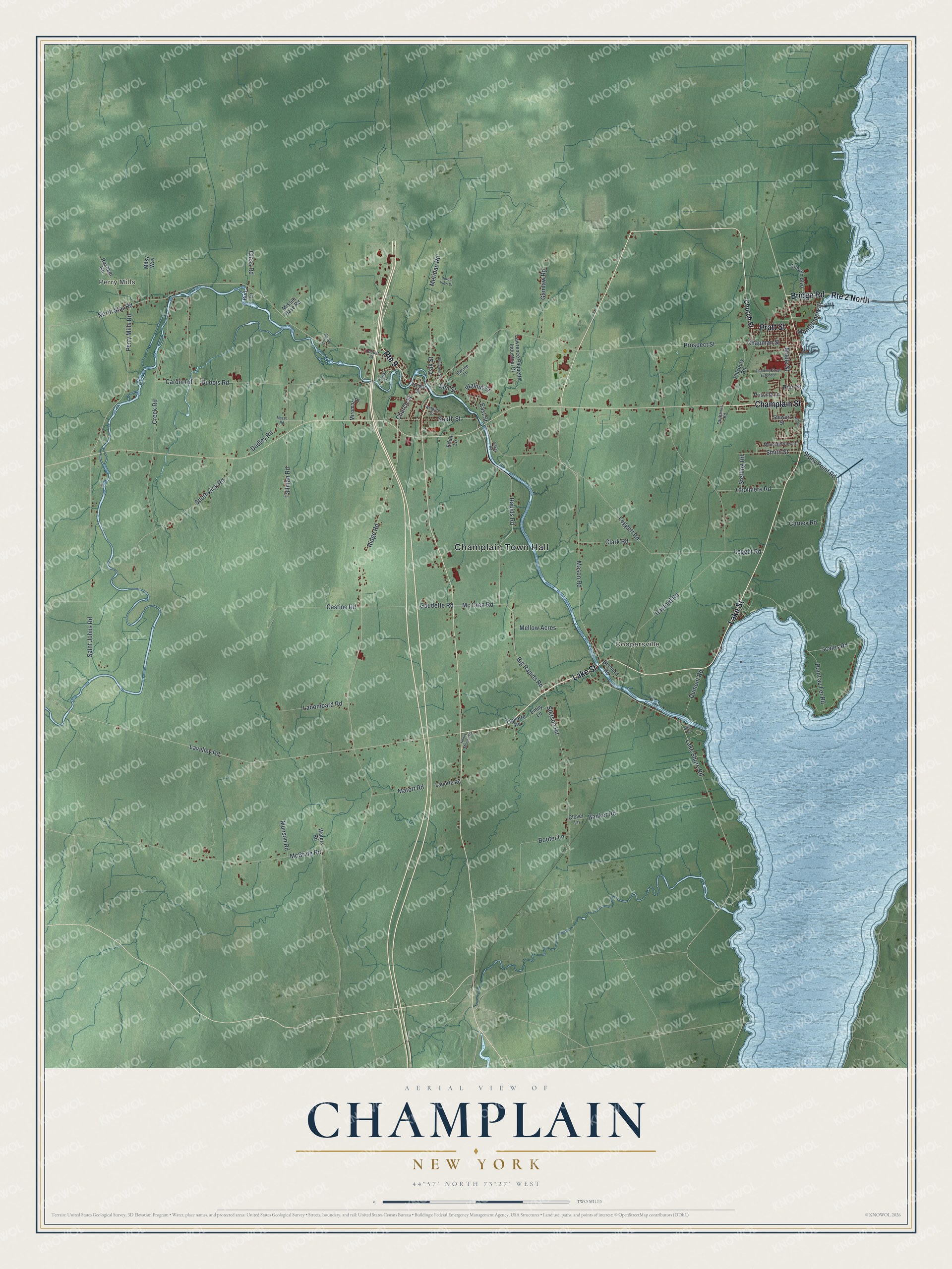 Watermarked full-map preview of Champlain, New York