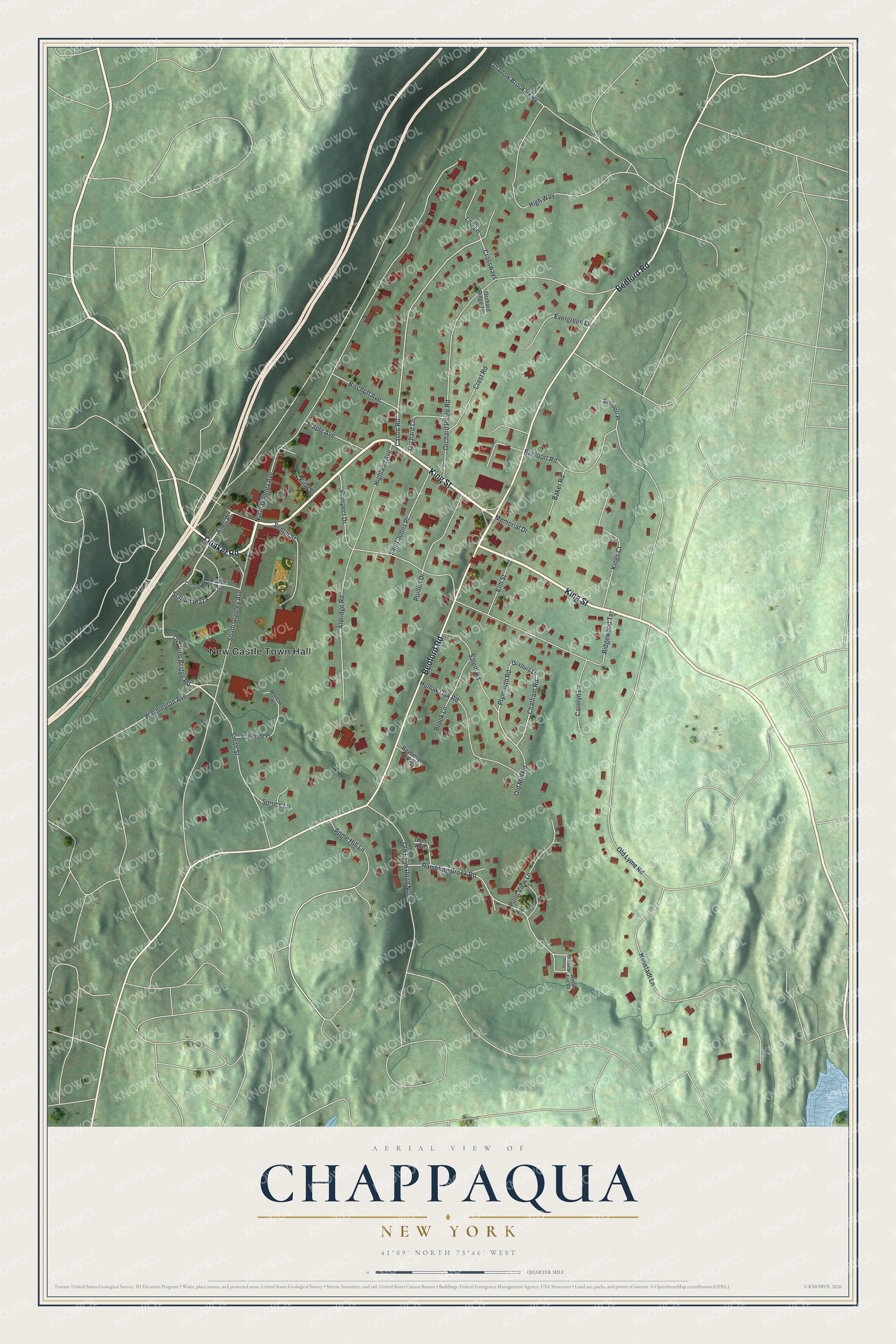 Watermarked full-map preview of Chappaqua, New York