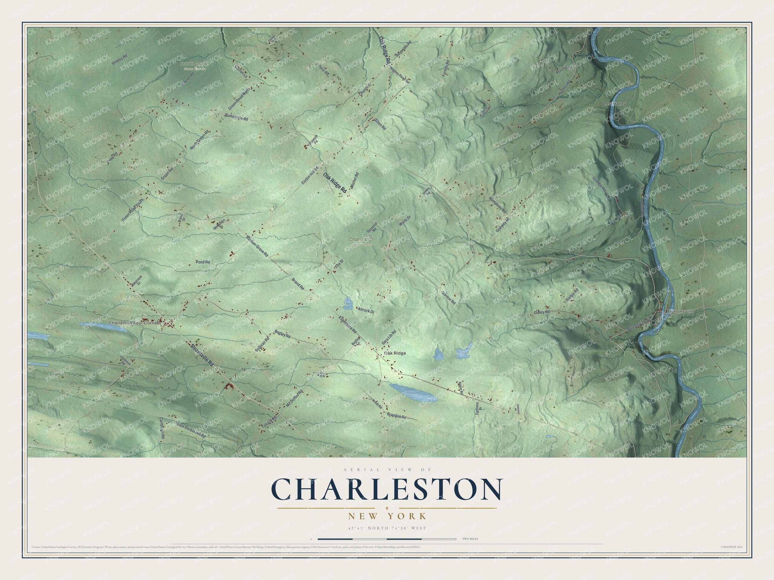 Watermarked full-map preview of Charleston, New York