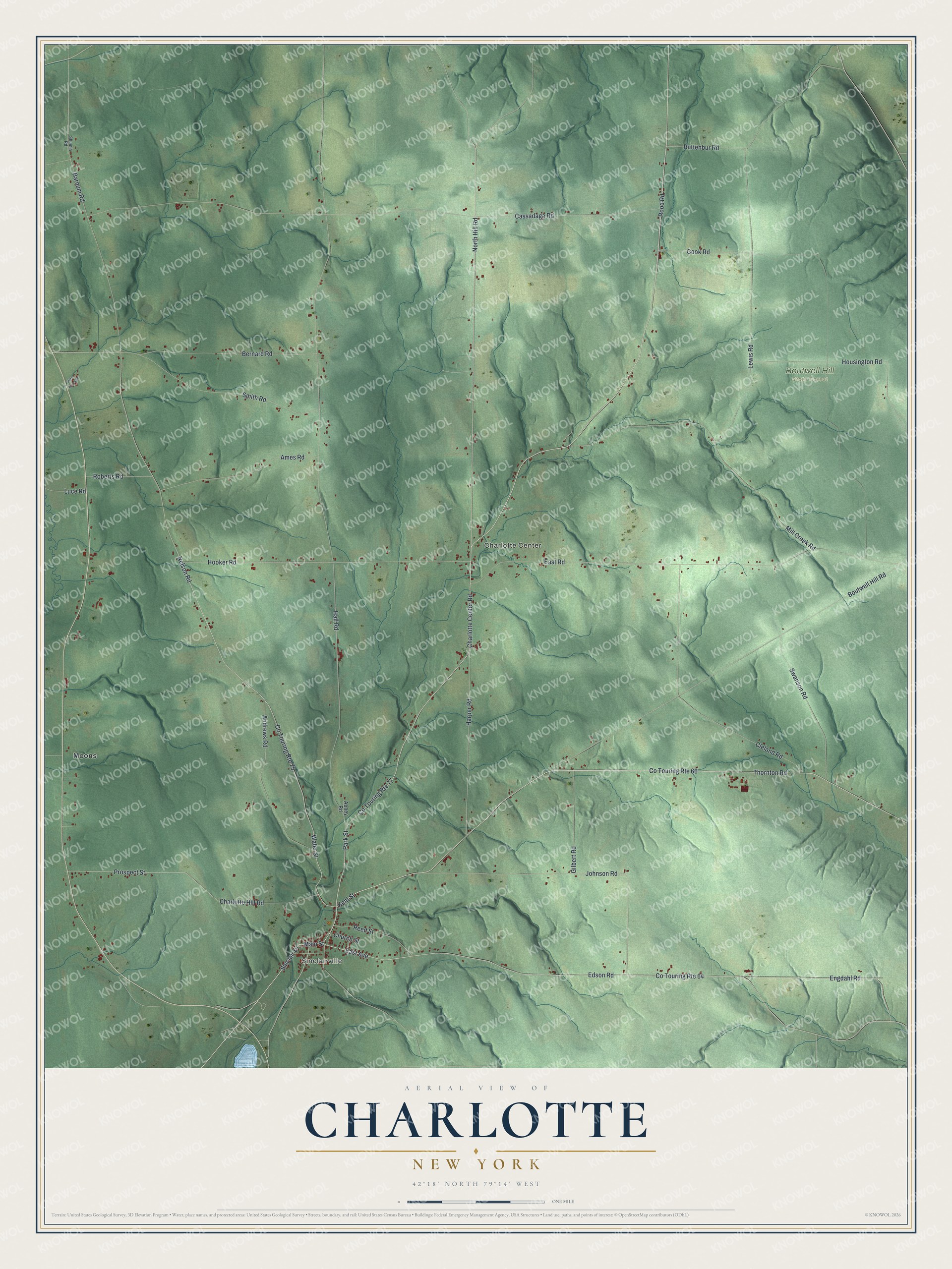 Watermarked full-map preview of Charlotte, New York