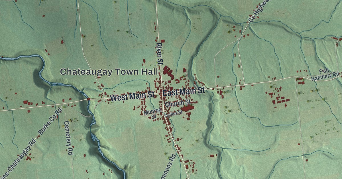 Map of Chateaugay, New York