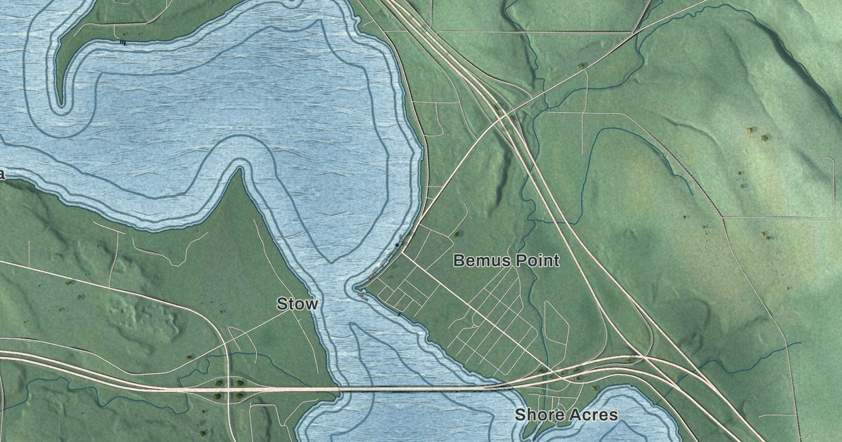 Map of Chautauqua Lake, New York