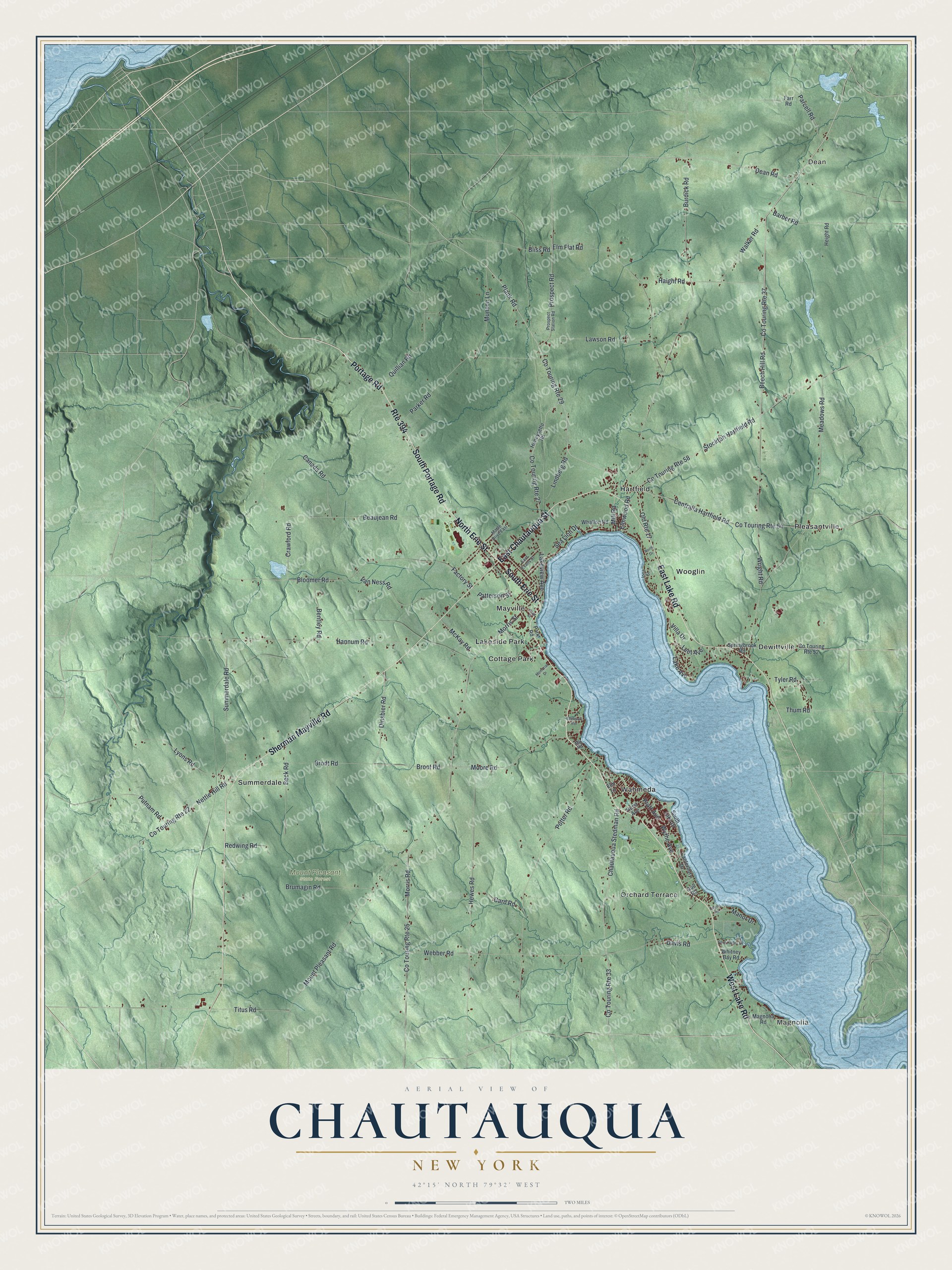 Watermarked full-map preview of Chautauqua, New York