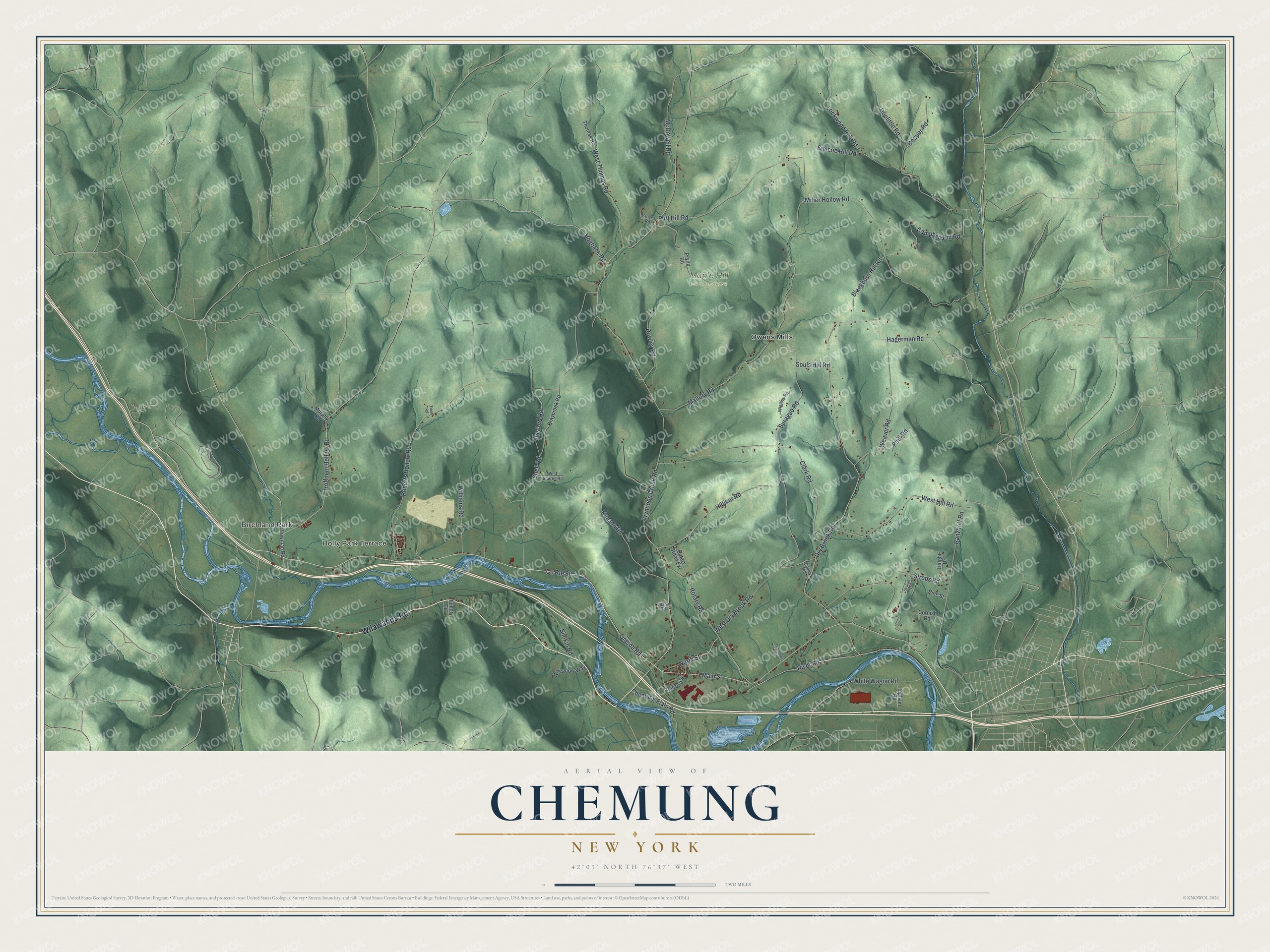 Watermarked full-map preview of Chemung, New York