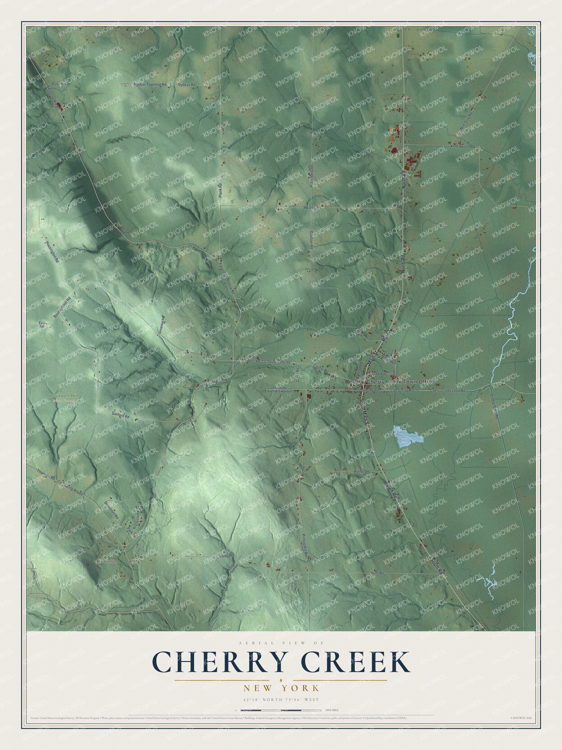 Watermarked full-map preview of Cherry Creek, New York
