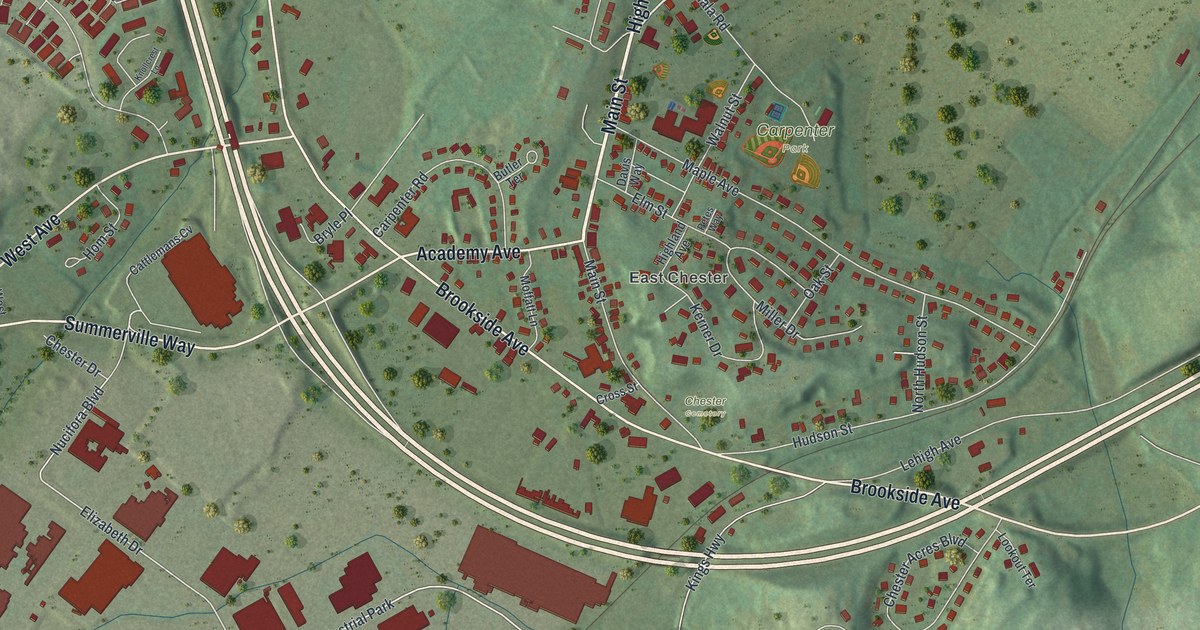 Map of Chester, New York