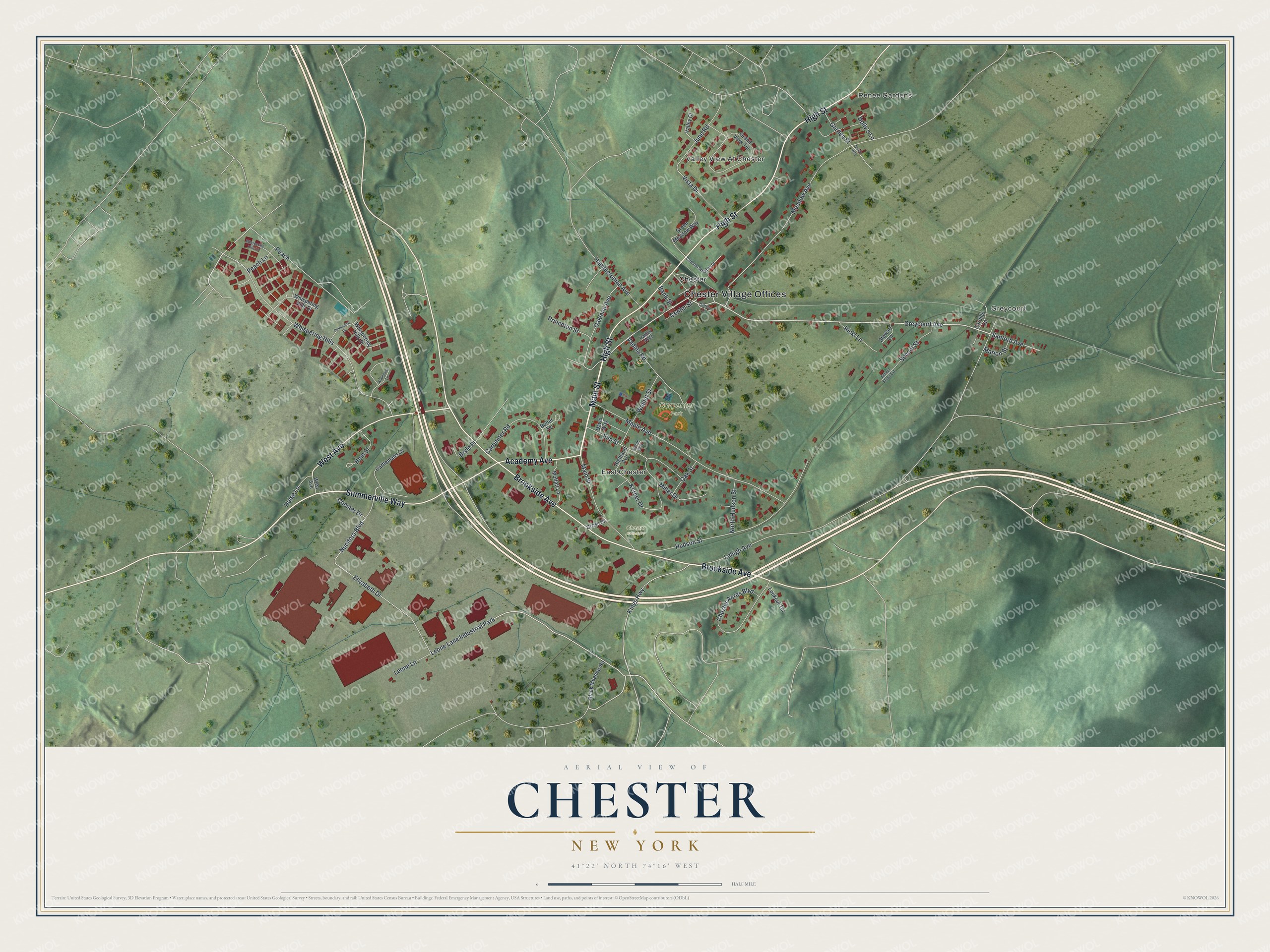 Watermarked full-map preview of Chester, New York