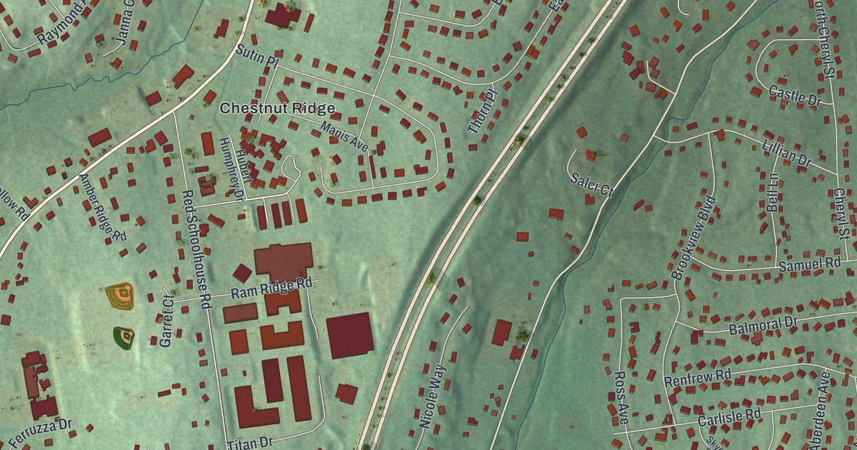 Map of Chestnut Ridge, New York