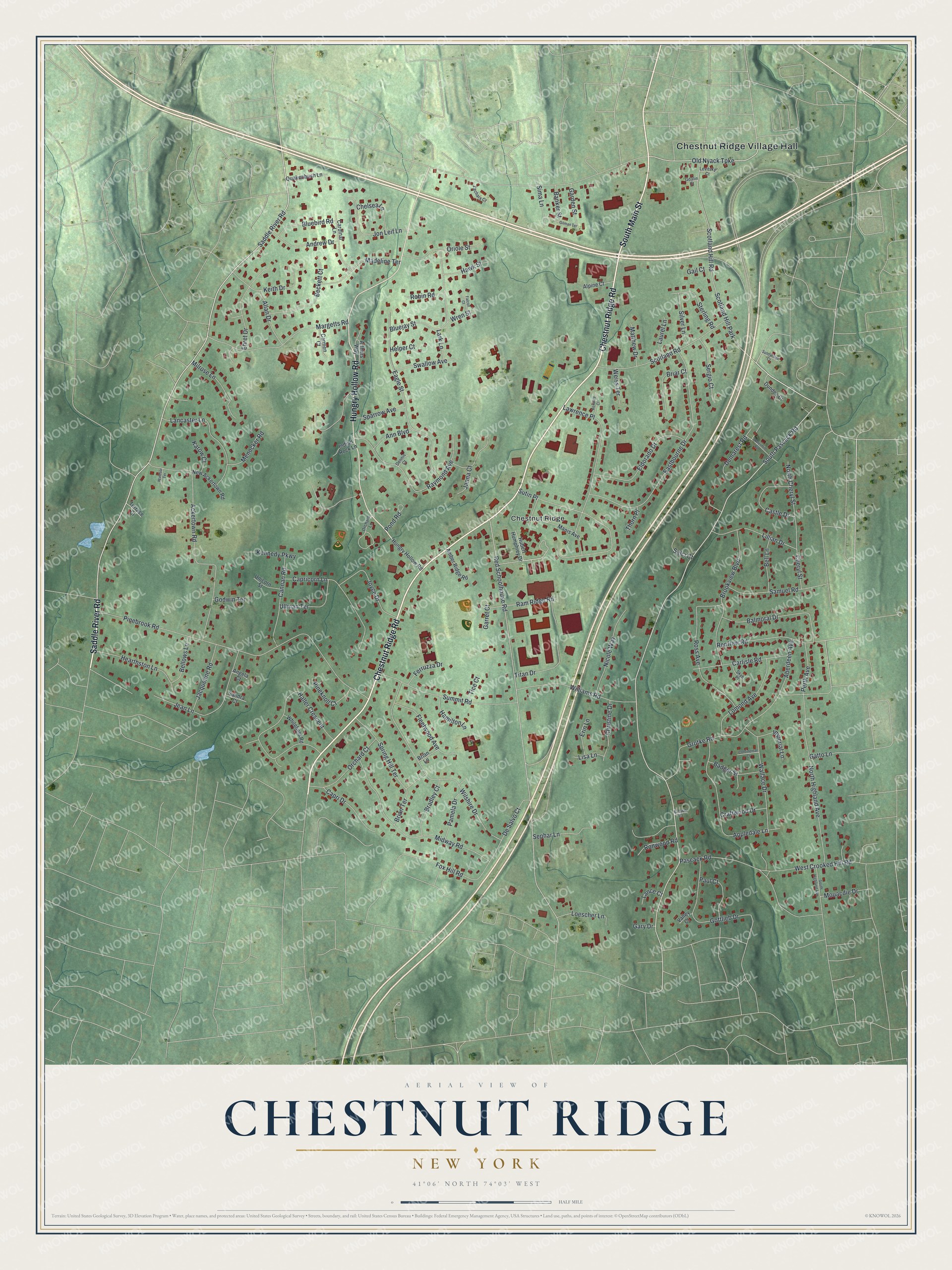 Watermarked full-map preview of Chestnut Ridge, New York