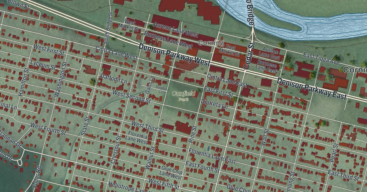 Map of the City of Corning, Steuben County, New York