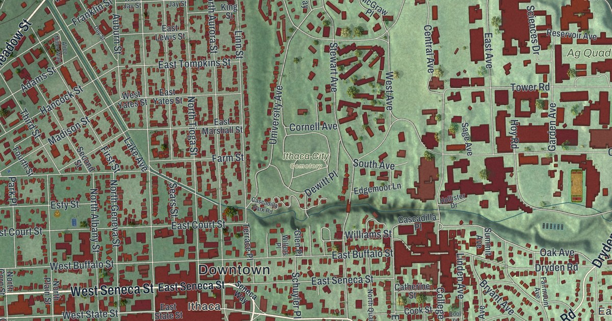 Map of the City of Ithaca, Tompkins County, New York